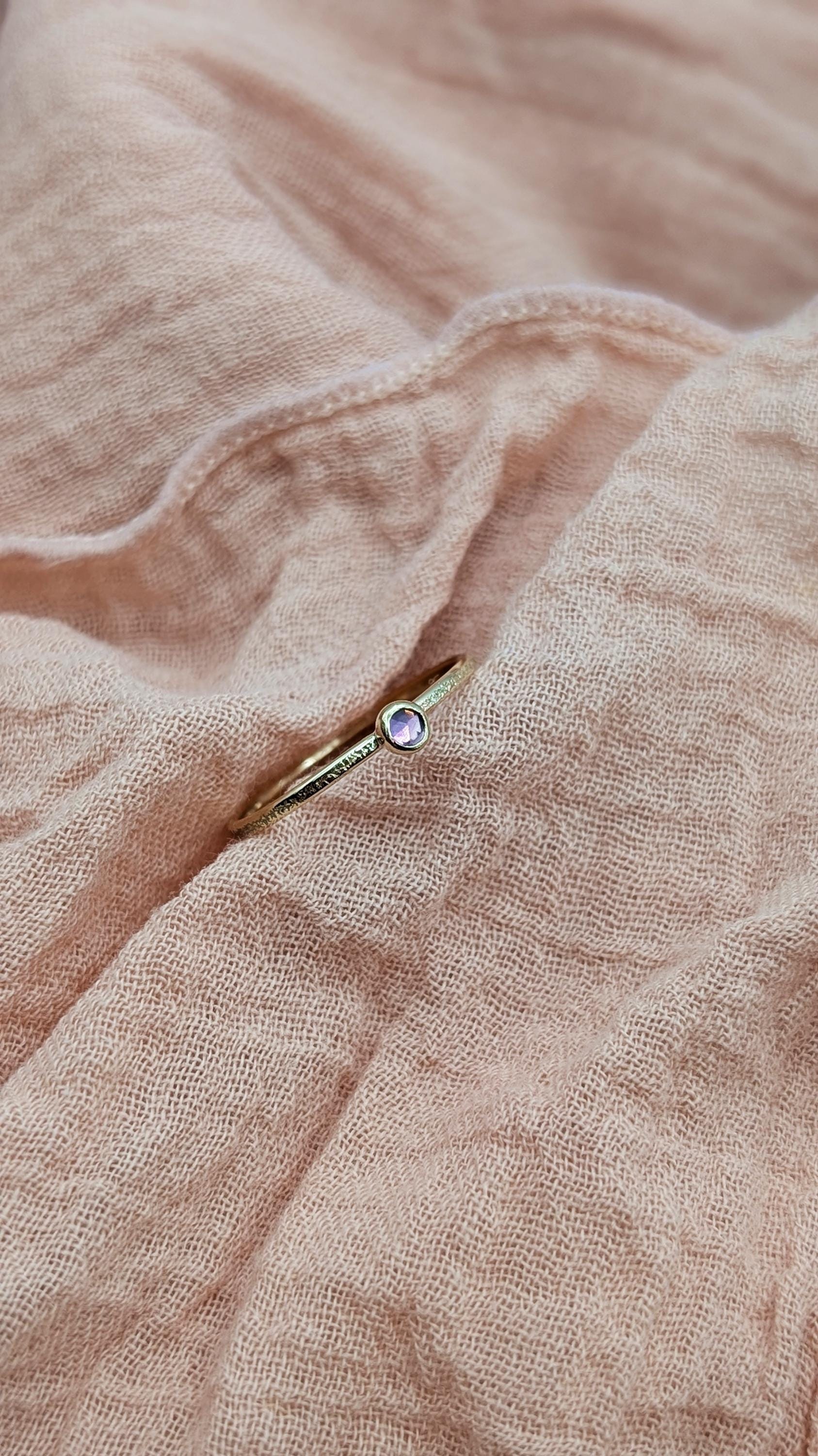 Stardust Gemstone Solid 9ct Recycled Gold Stacking Ring ~ stacking ring, textured, stackable, gold, engagement, wedding