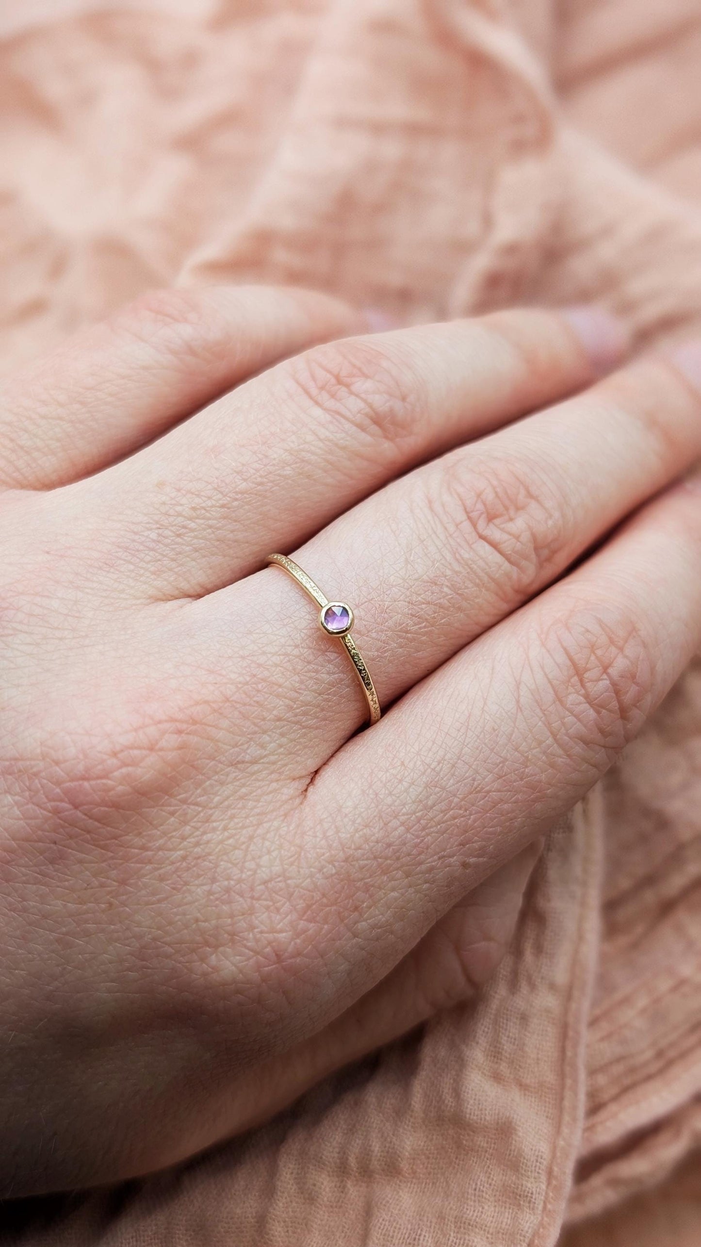 Stardust Gemstone Solid 9ct Recycled Gold Stacking Ring ~ stacking ring, textured, stackable, gold, engagement, wedding