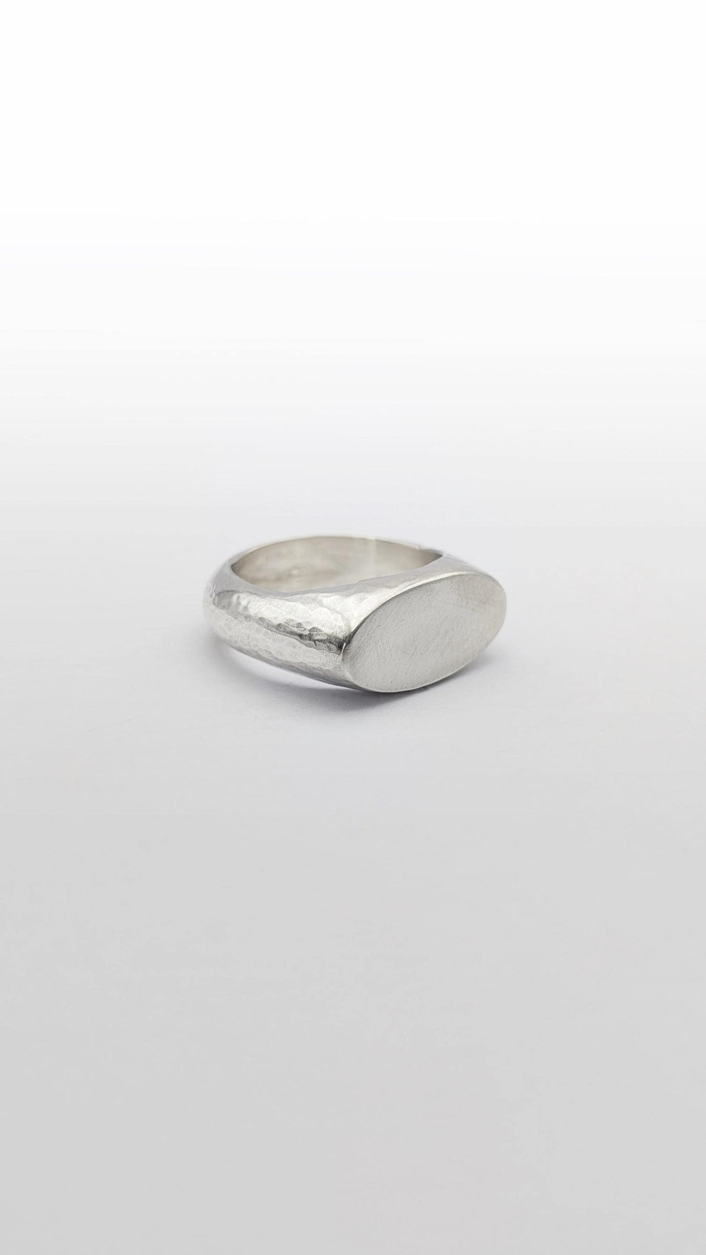 Chunky Oval Signet Ring Sterling Silver ~ statement ring, organic, heavyweight, solid, recycled metal