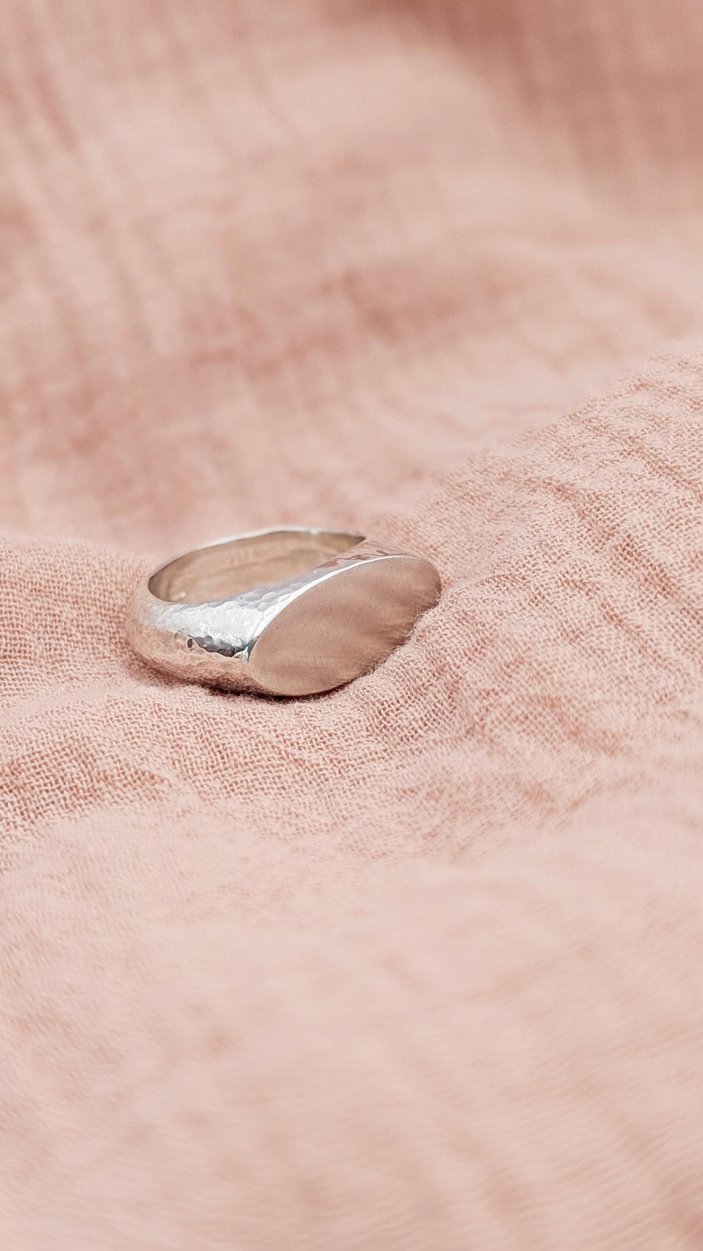 Chunky Oval Signet Ring Sterling Silver ~ statement ring, organic, heavyweight, solid, recycled metal