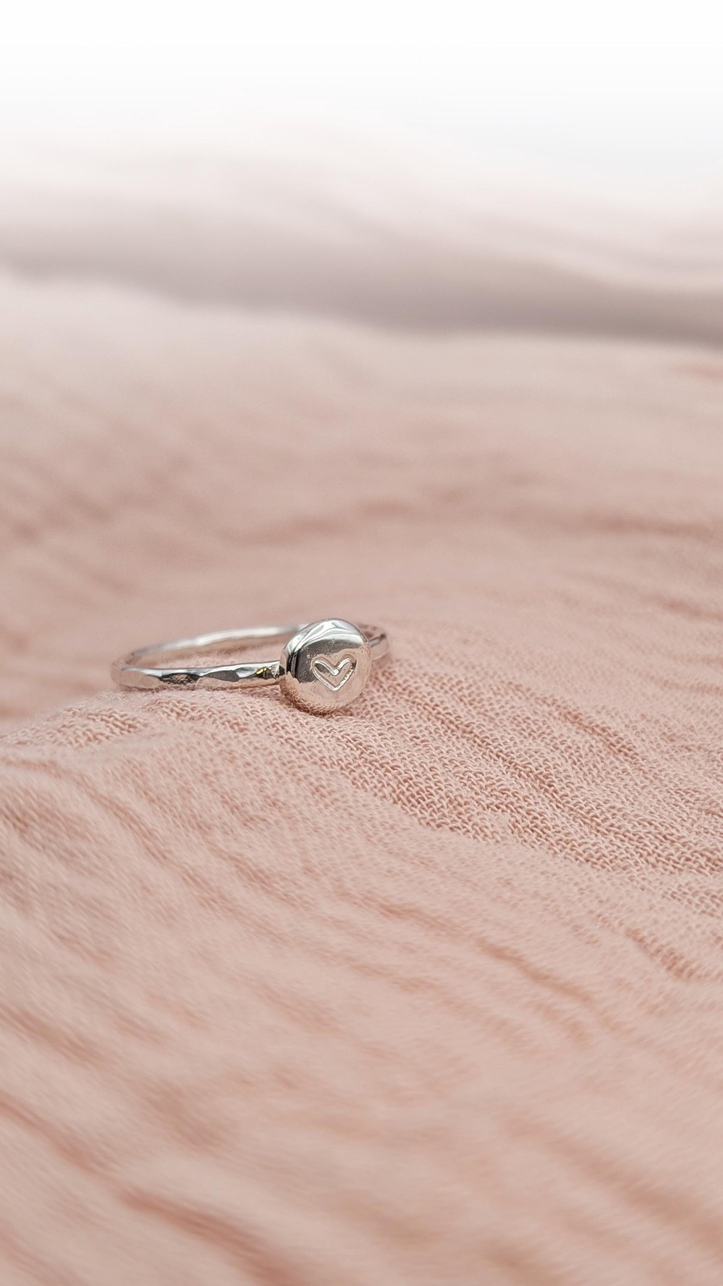 Personalised Initial Pebble Engraved Ring ~ Recycled Sterling Silver or 9ct Gold ~ statement, stacking, gift for her, monogram, stackable