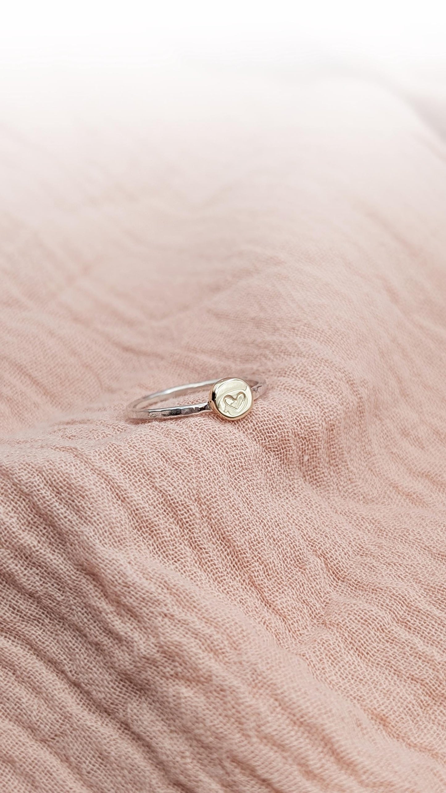 Personalised Initial Pebble Engraved Ring ~ Recycled Sterling Silver or 9ct Gold ~ statement, stacking, gift for her, monogram, stackable