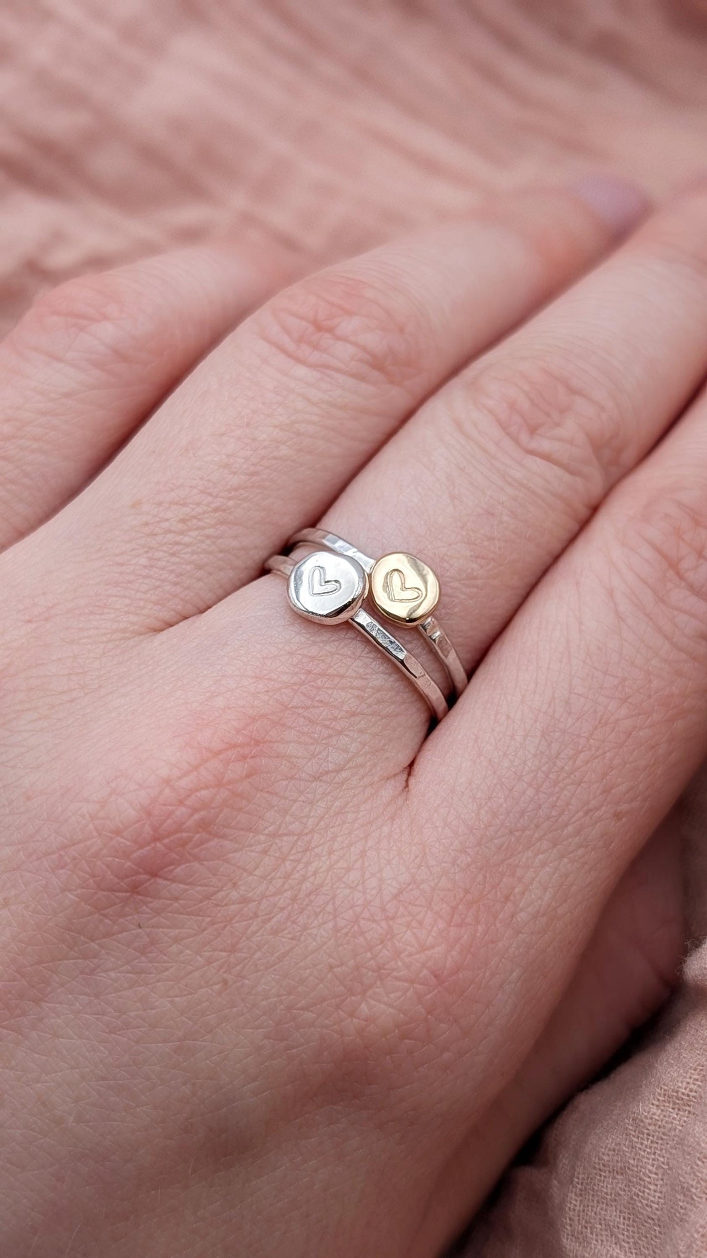 Personalised Initial Pebble Engraved Ring ~ Recycled Sterling Silver or 9ct Gold ~ statement, stacking, gift for her, monogram, stackable