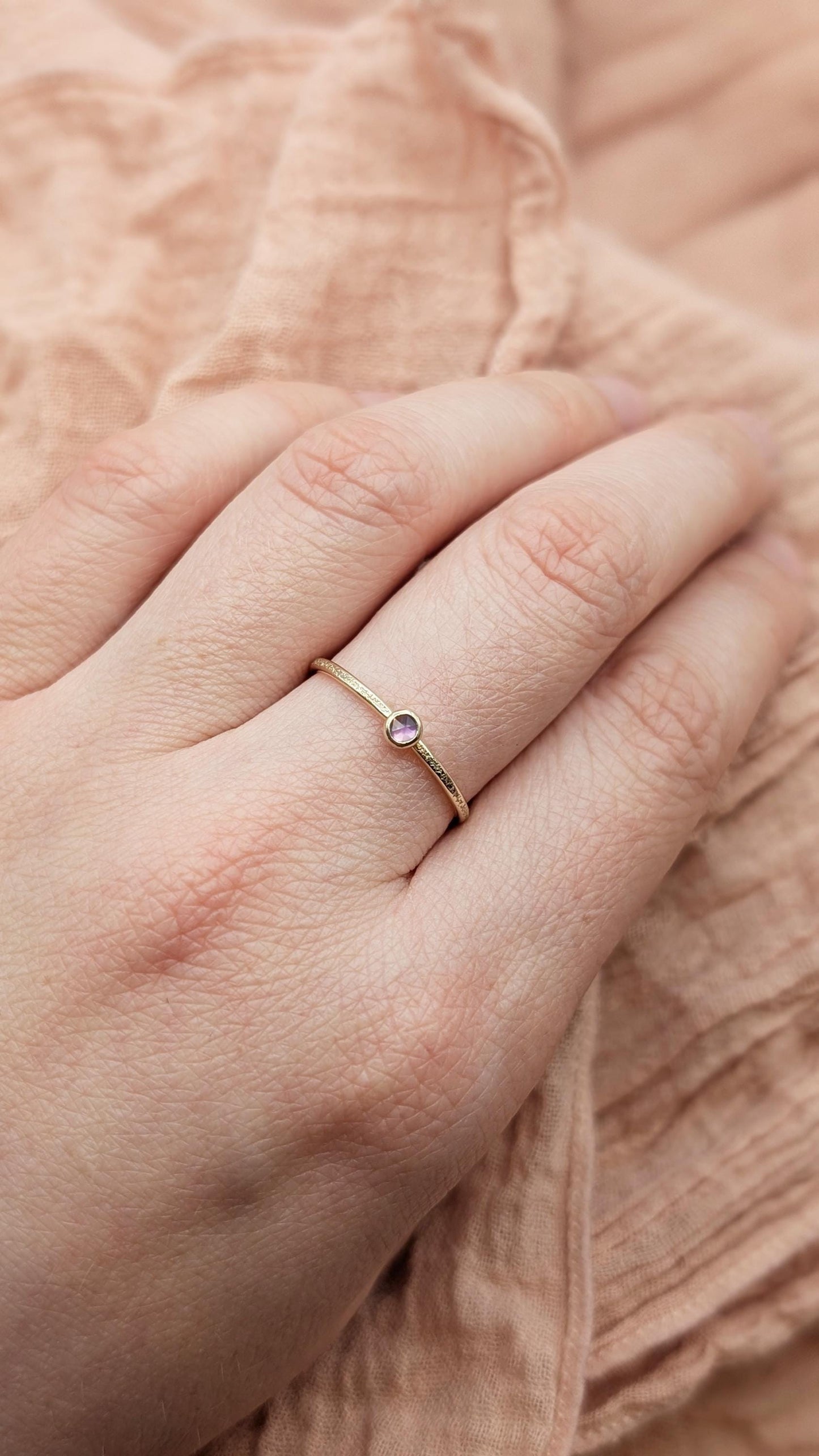 Stardust Gemstone Solid 9ct Recycled Gold Stacking Ring ~ stacking ring, textured, stackable, gold, engagement, wedding