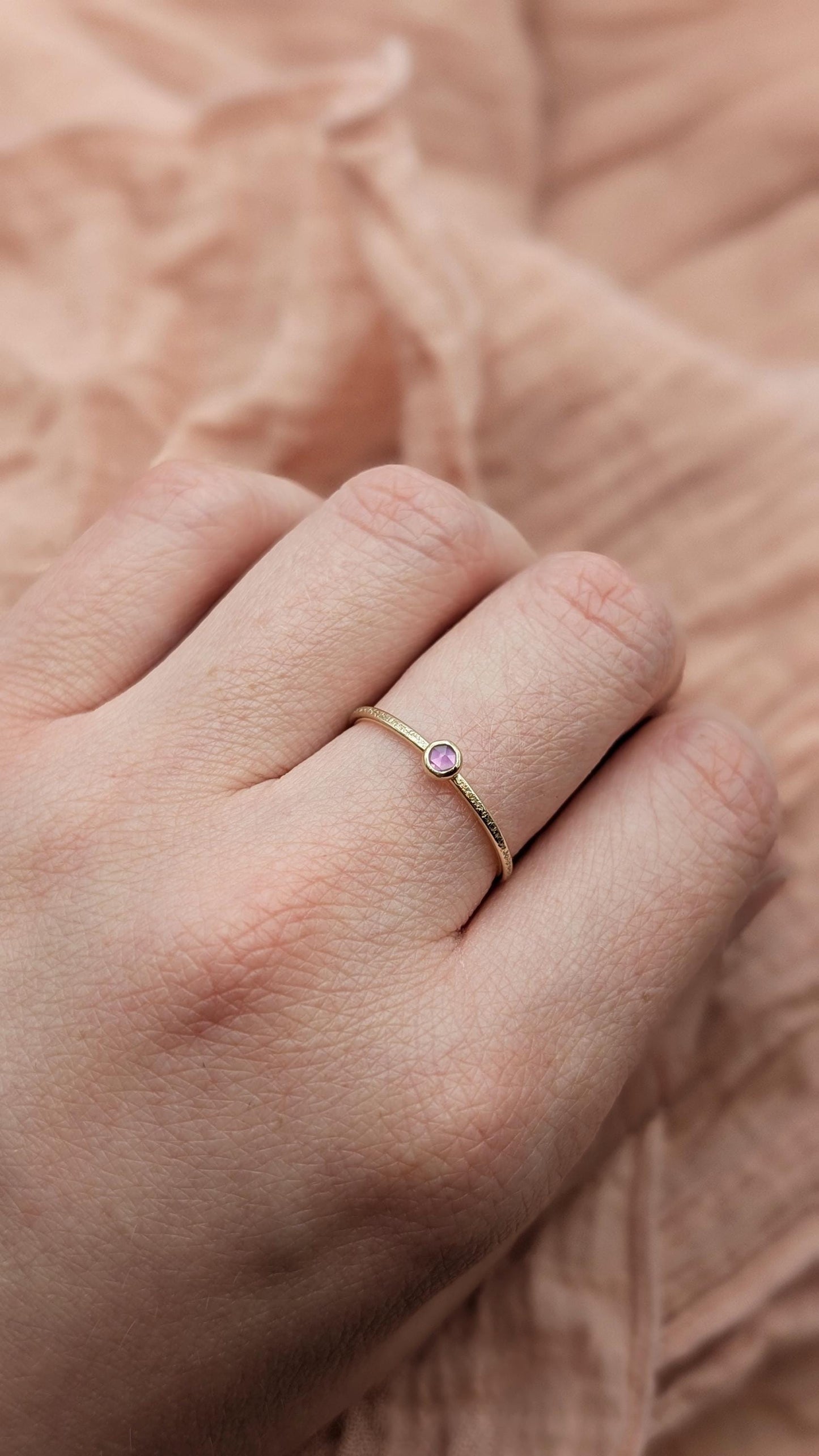 Stardust Gemstone Solid 9ct Recycled Gold Stacking Ring ~ stacking ring, textured, stackable, gold, engagement, wedding