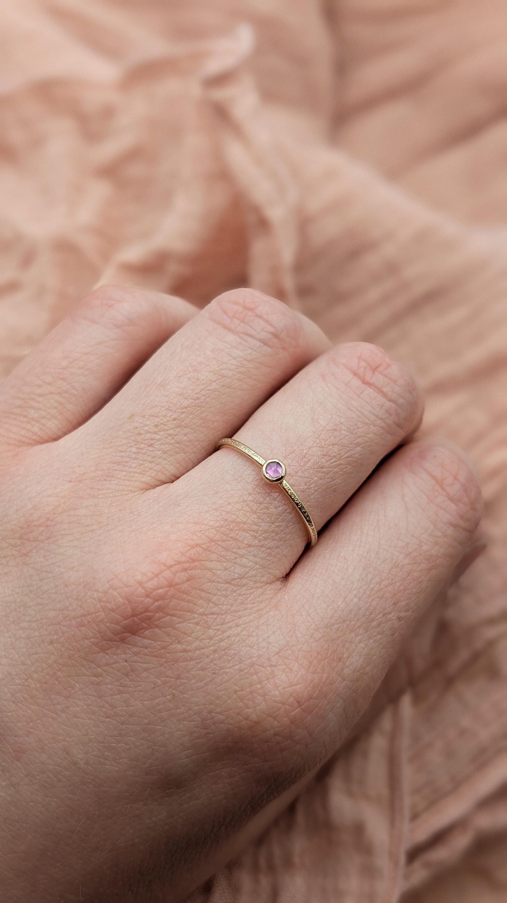 Stardust Gemstone Solid 9ct Recycled Gold Stacking Ring ~ stacking ring, textured, stackable, gold, engagement, wedding