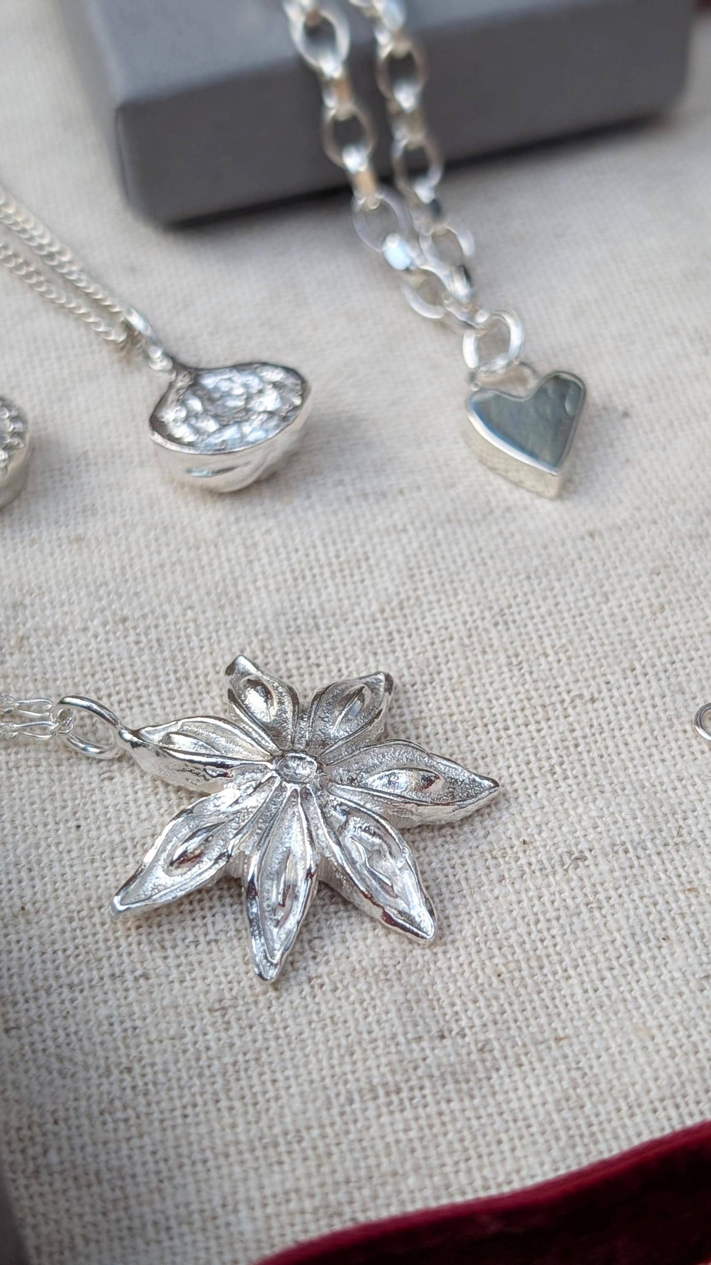 Star Anise Recycled Sterling Silver Pendant Necklace ~ Gift for Her, Unique Jewellery, Christmas jewellery