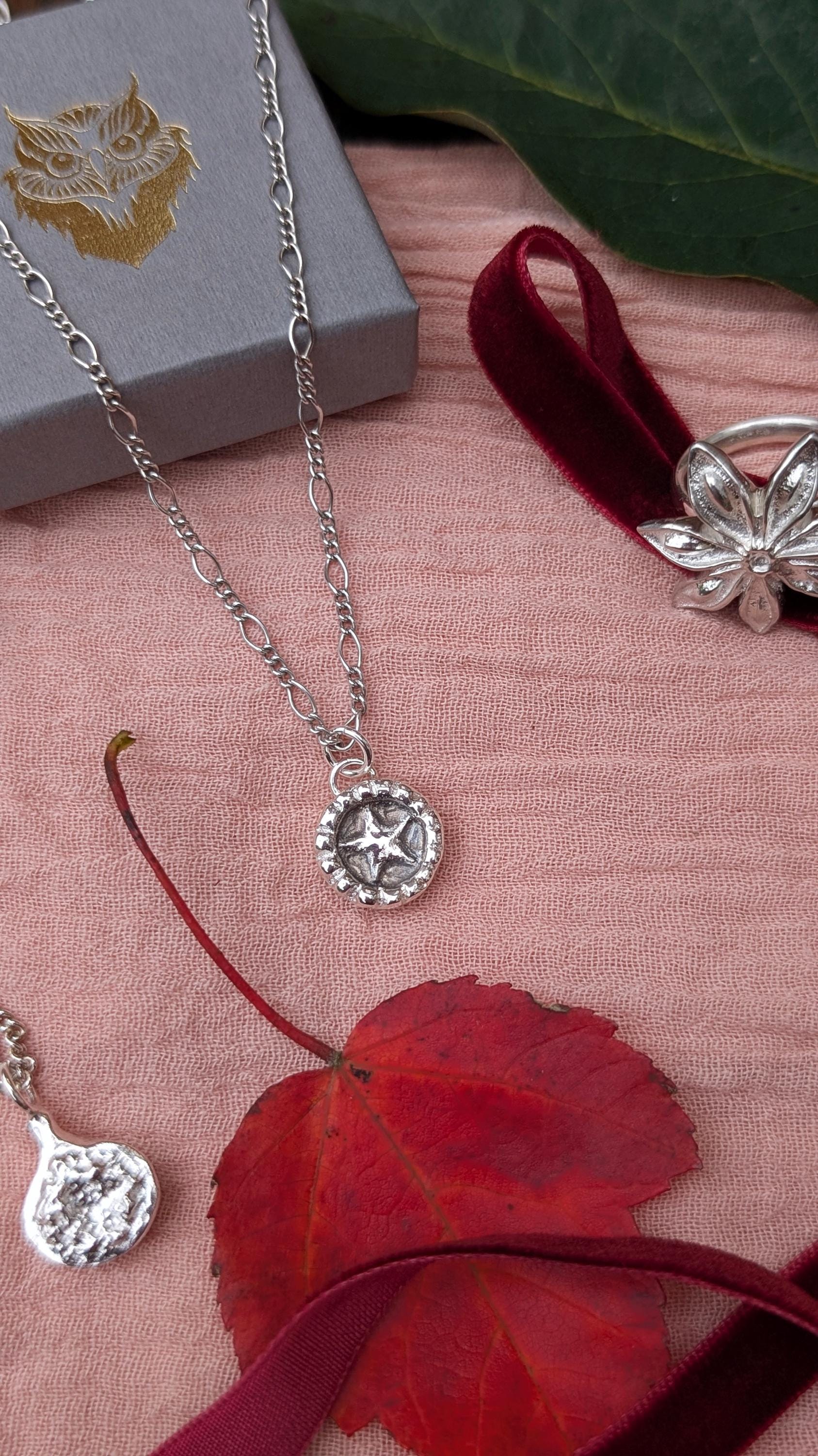 Little Mince Pie Pendant Necklace ~ Sterling Silver or 9ct Gold ~ Christmas Jewellery, unique