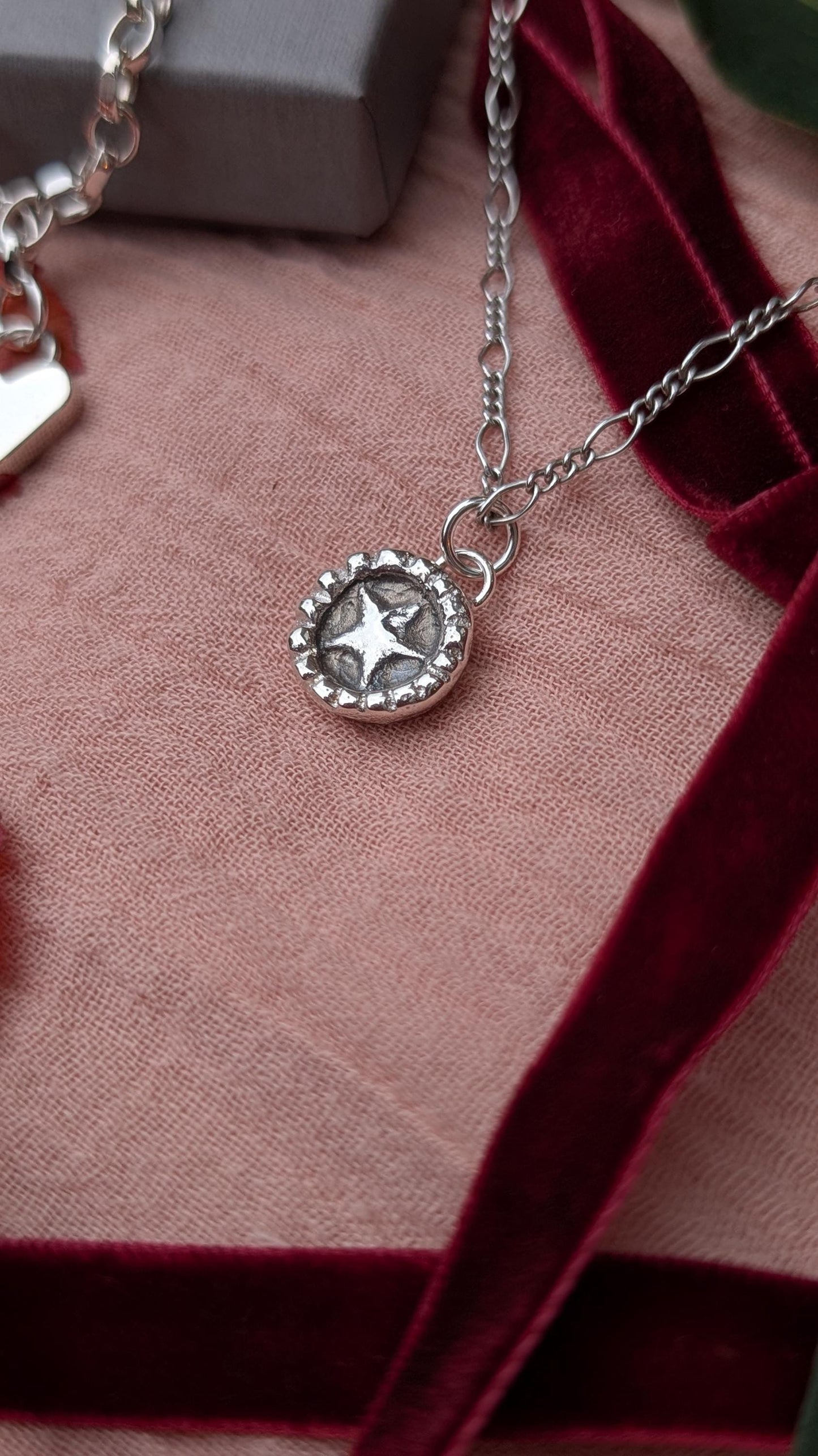 Little Mince Pie Pendant Necklace ~ Sterling Silver or 9ct Gold ~ Christmas Jewellery, unique