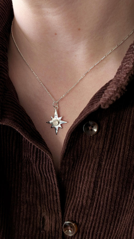 Scribble Heart Chunky Solid Sterling Silver Necklace