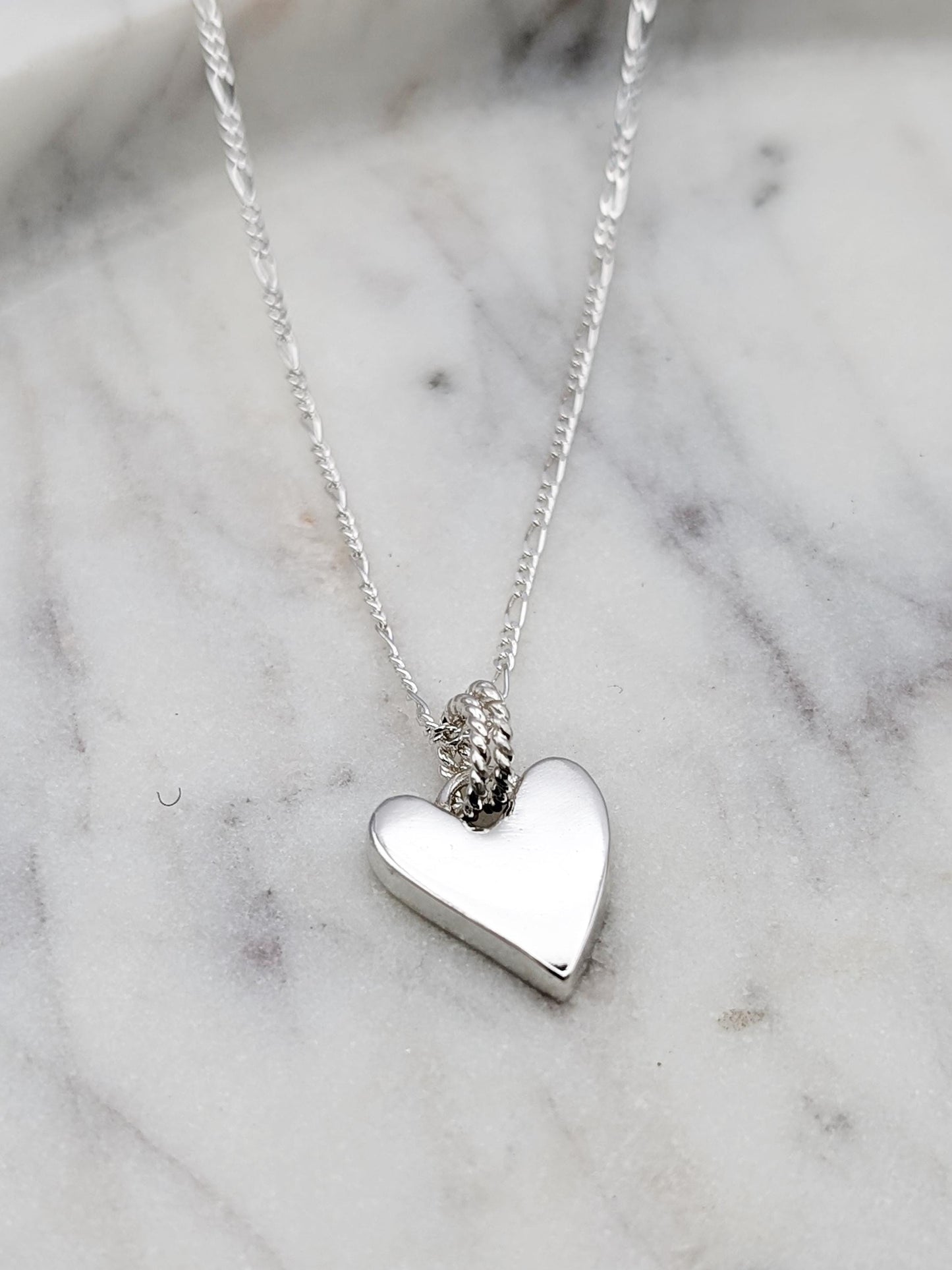 Scribble Heart Sterling Silver Necklace ~ gift for her, valentine's, love gift, wife, wedding jewellery, pendant