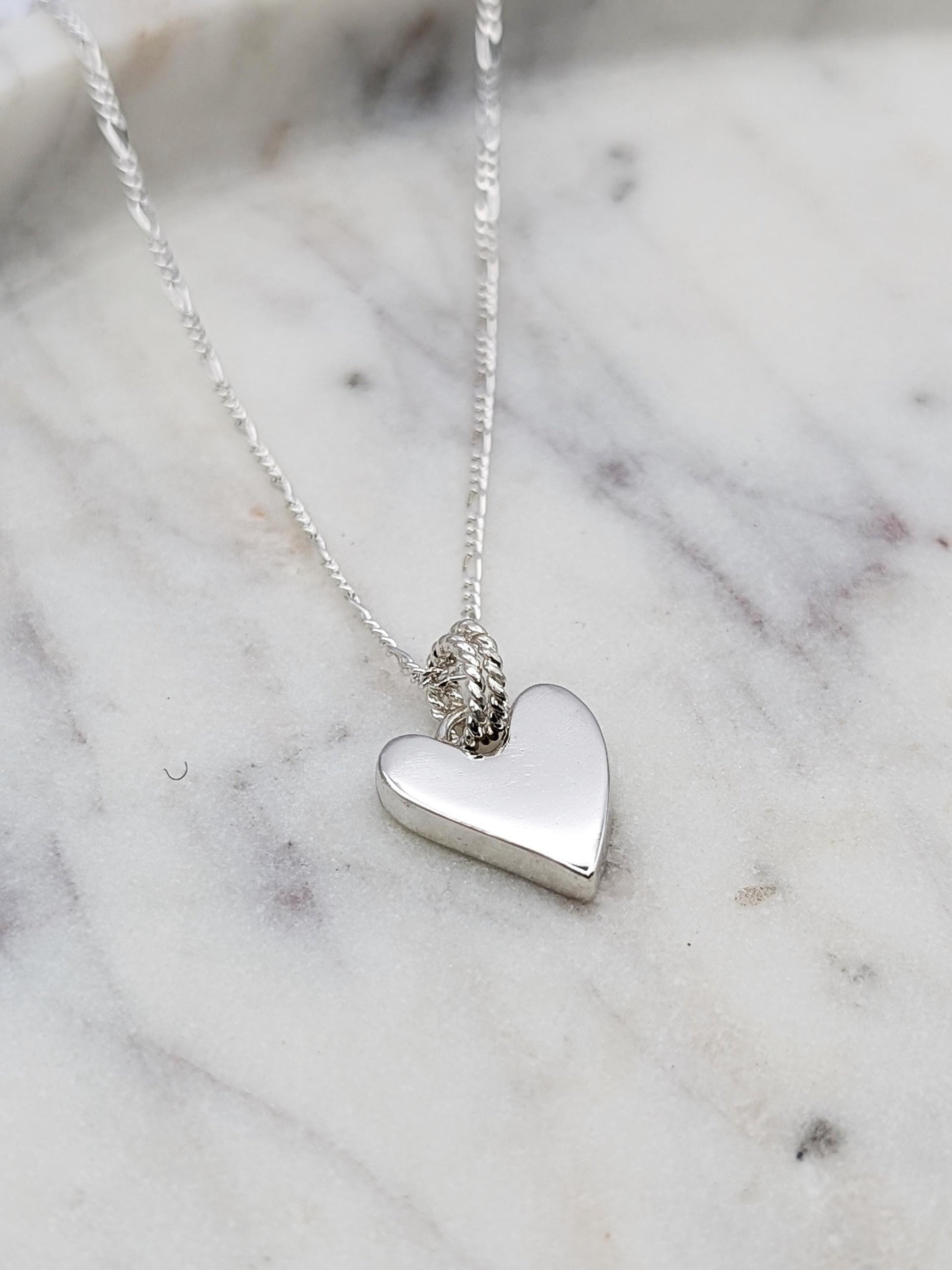 Scribble Heart Sterling Silver Necklace ~ gift for her, valentine's, love gift, wife, wedding jewellery, pendant