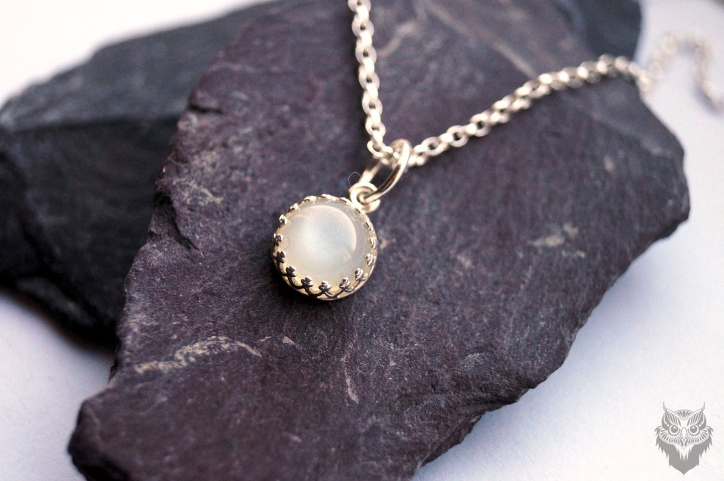 Sterling Silver Gemstone Crown Necklace
