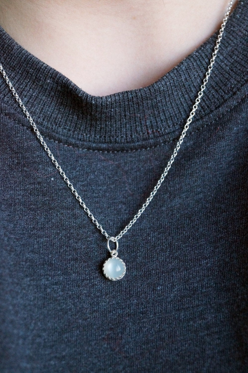 Sterling Silver Gemstone Crown Necklace