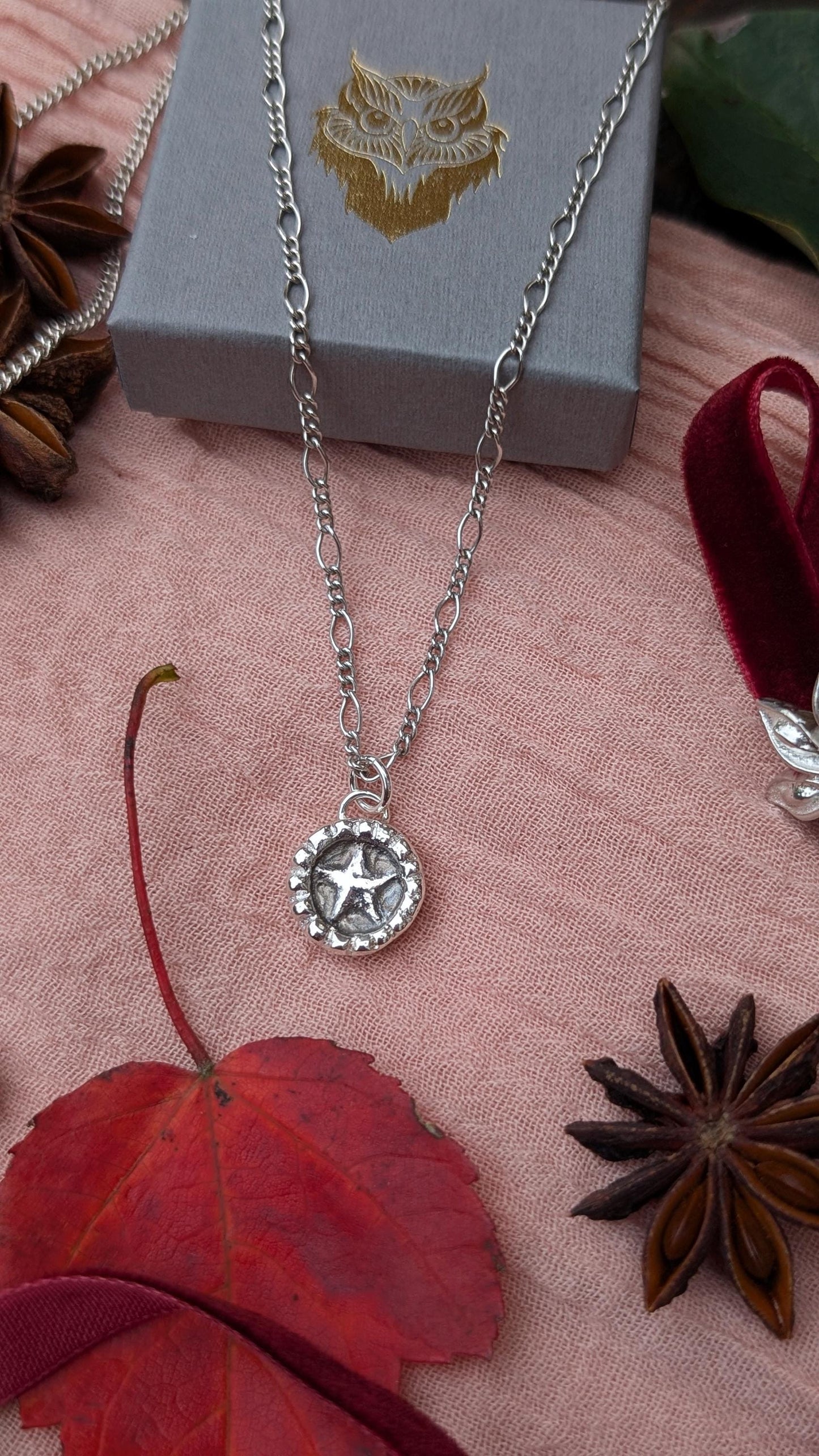 Little Mince Pie Pendant Necklace ~ Sterling Silver or 9ct Gold ~ Christmas Jewellery, unique