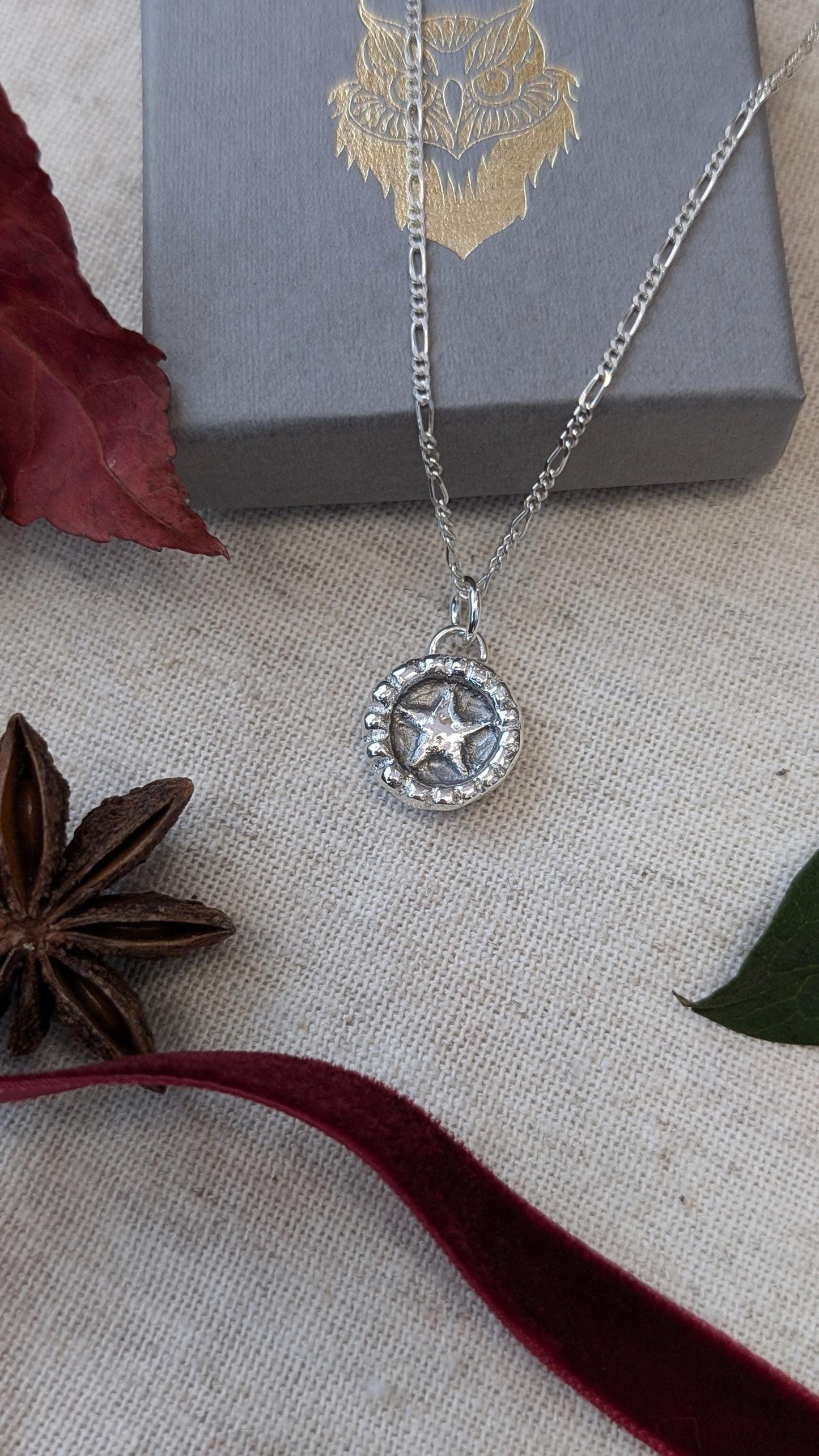 Little Mince Pie Pendant Necklace ~ Sterling Silver or 9ct Gold ~ Christmas Jewellery, unique