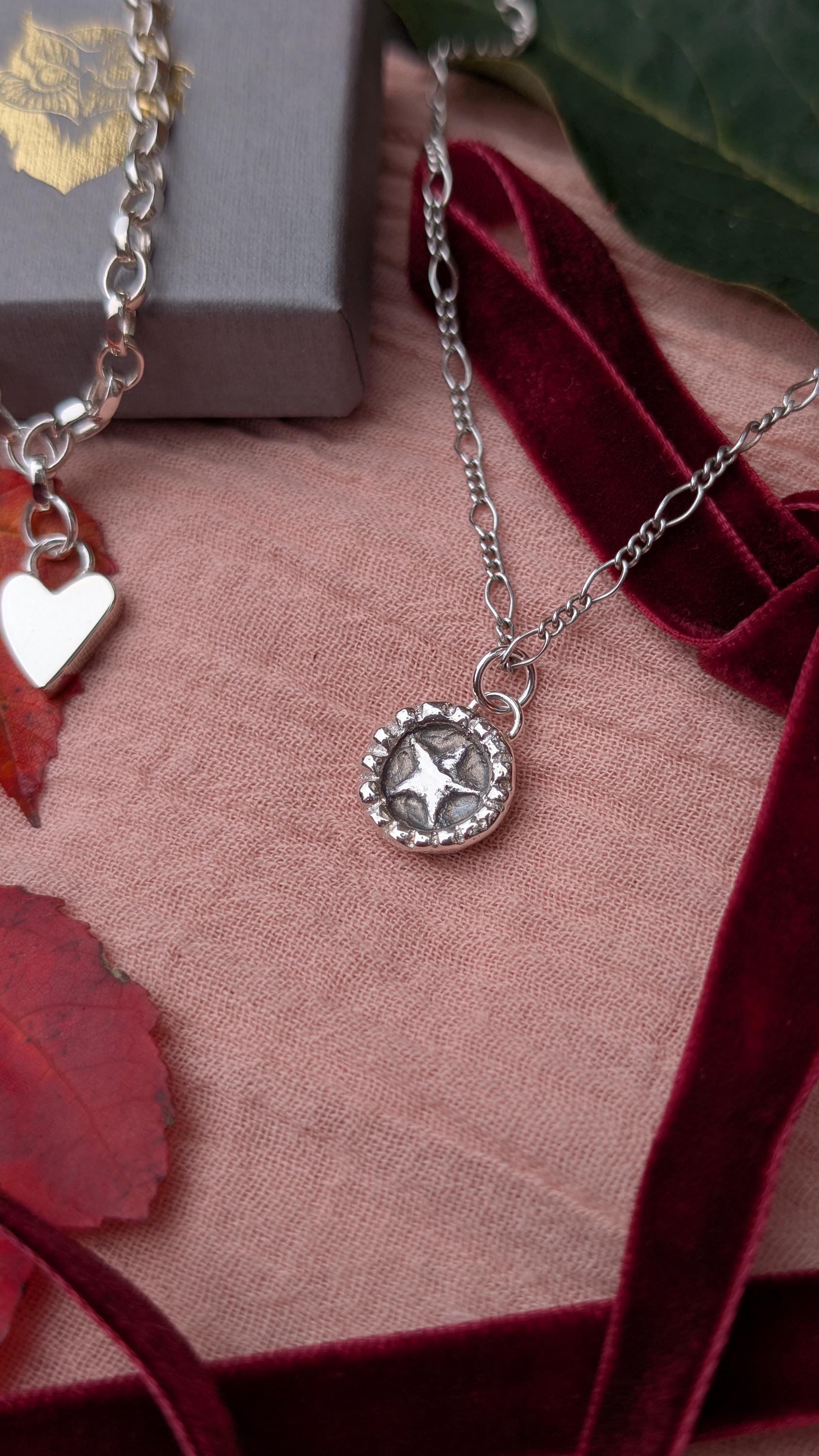 Little Mince Pie Pendant Necklace ~ Sterling Silver or 9ct Gold ~ Christmas Jewellery, unique