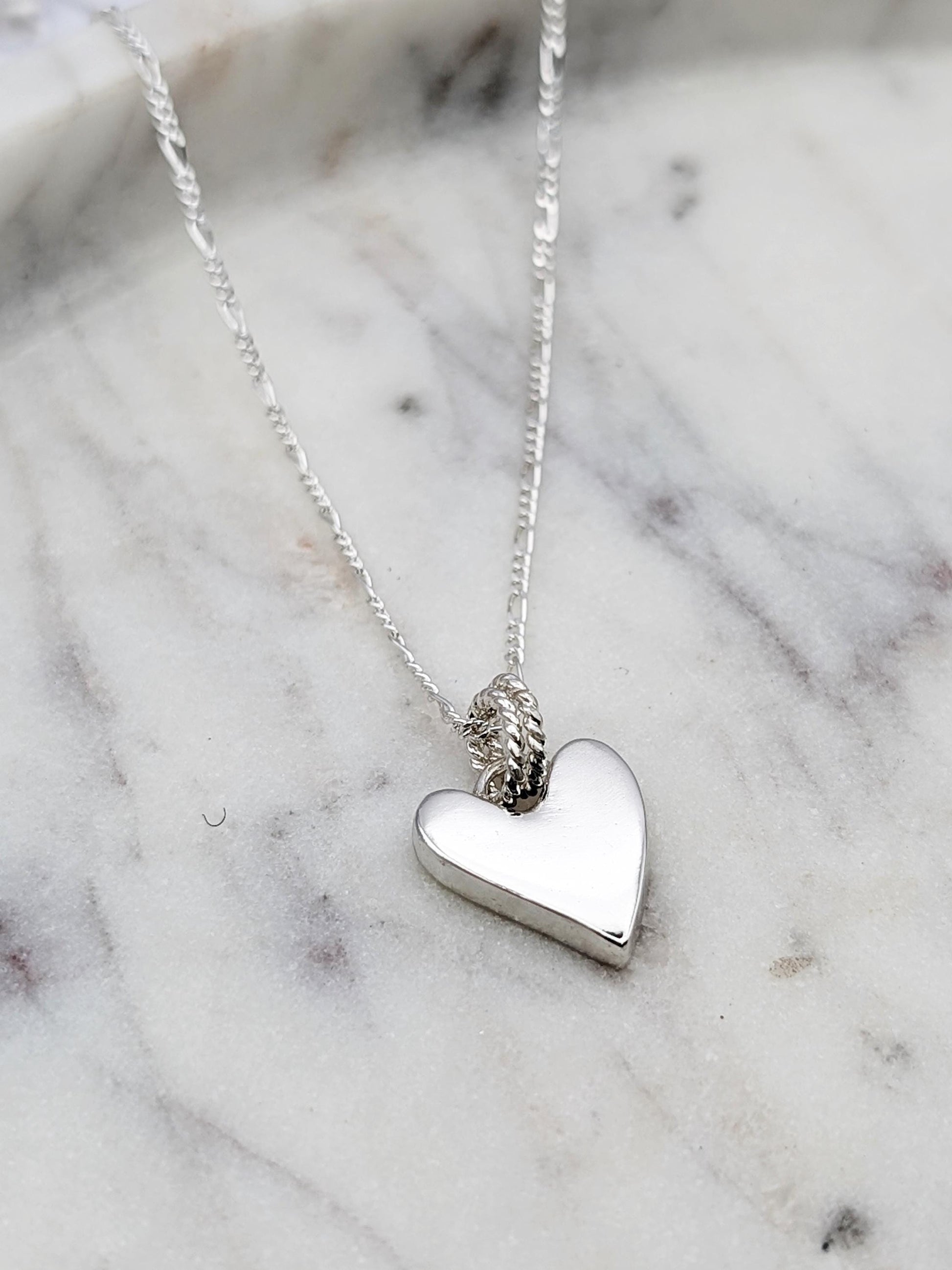 Scribble Heart Sterling Silver Necklace ~ gift for her, valentine's, love gift, wife, wedding jewellery, pendant