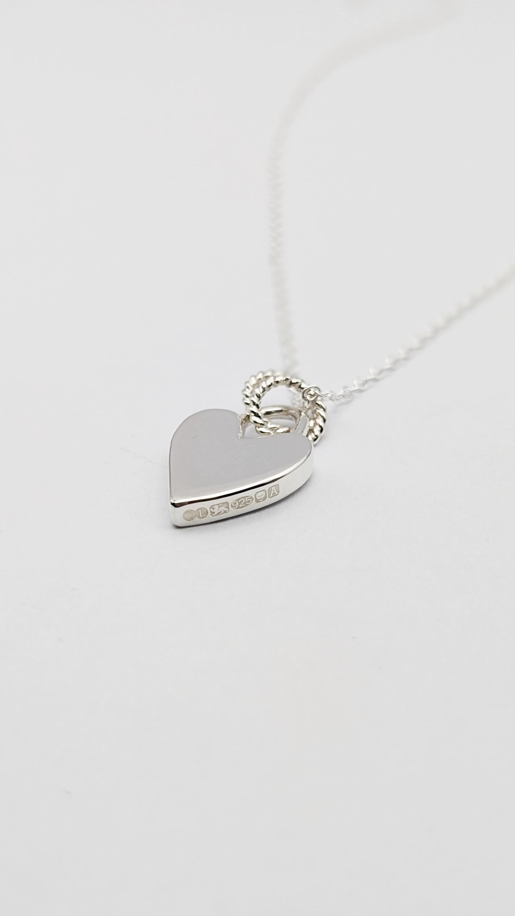 Scribble Heart Sterling Silver Necklace ~ gift for her, valentine's, love gift, wife, wedding jewellery, pendant