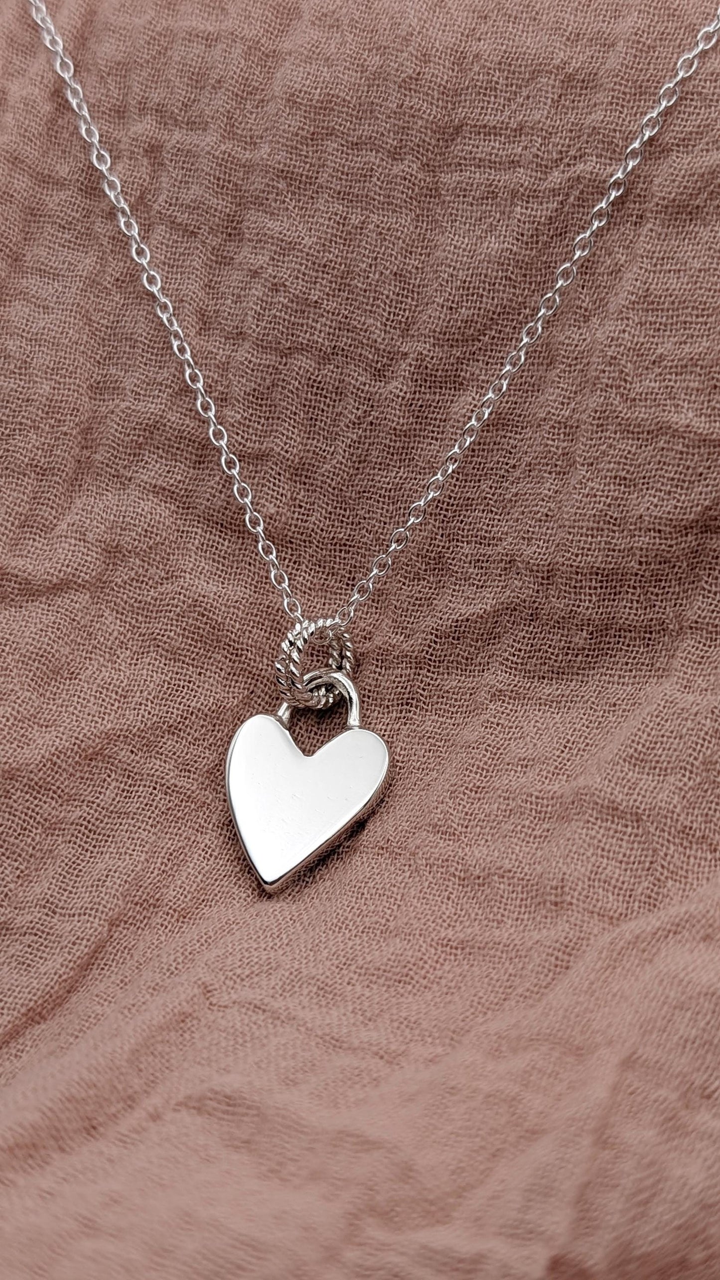 Scribble Heart Sterling Silver Necklace ~ gift for her, valentine's, love gift, wife, wedding jewellery, pendant