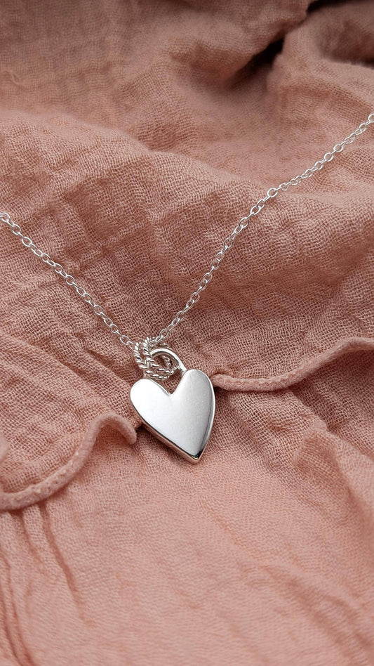 Scribble Heart Sterling Silver Necklace ~ gift for her, valentine's, love gift, wife, wedding jewellery, pendant
