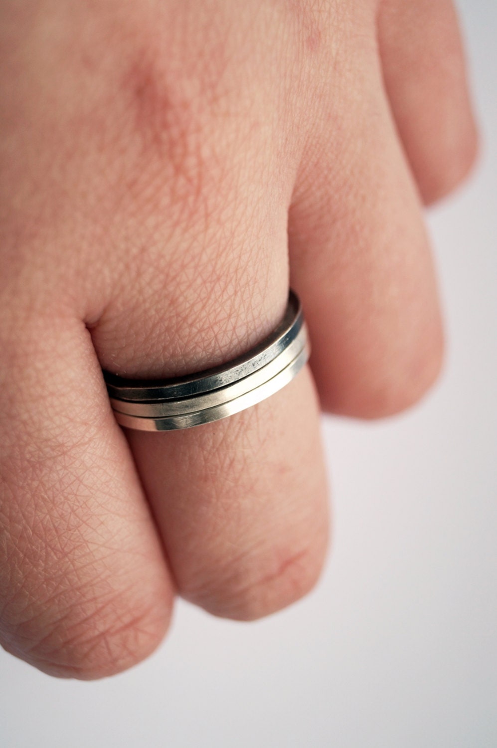 Recycled Sterling Silver Ombré Trio Stacking Rings