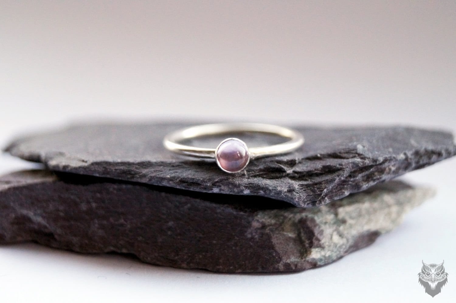 Pink Amethyst Gemstone Recycled Sterling Silver Ring ~ statement ring, stacking ring, gemstone