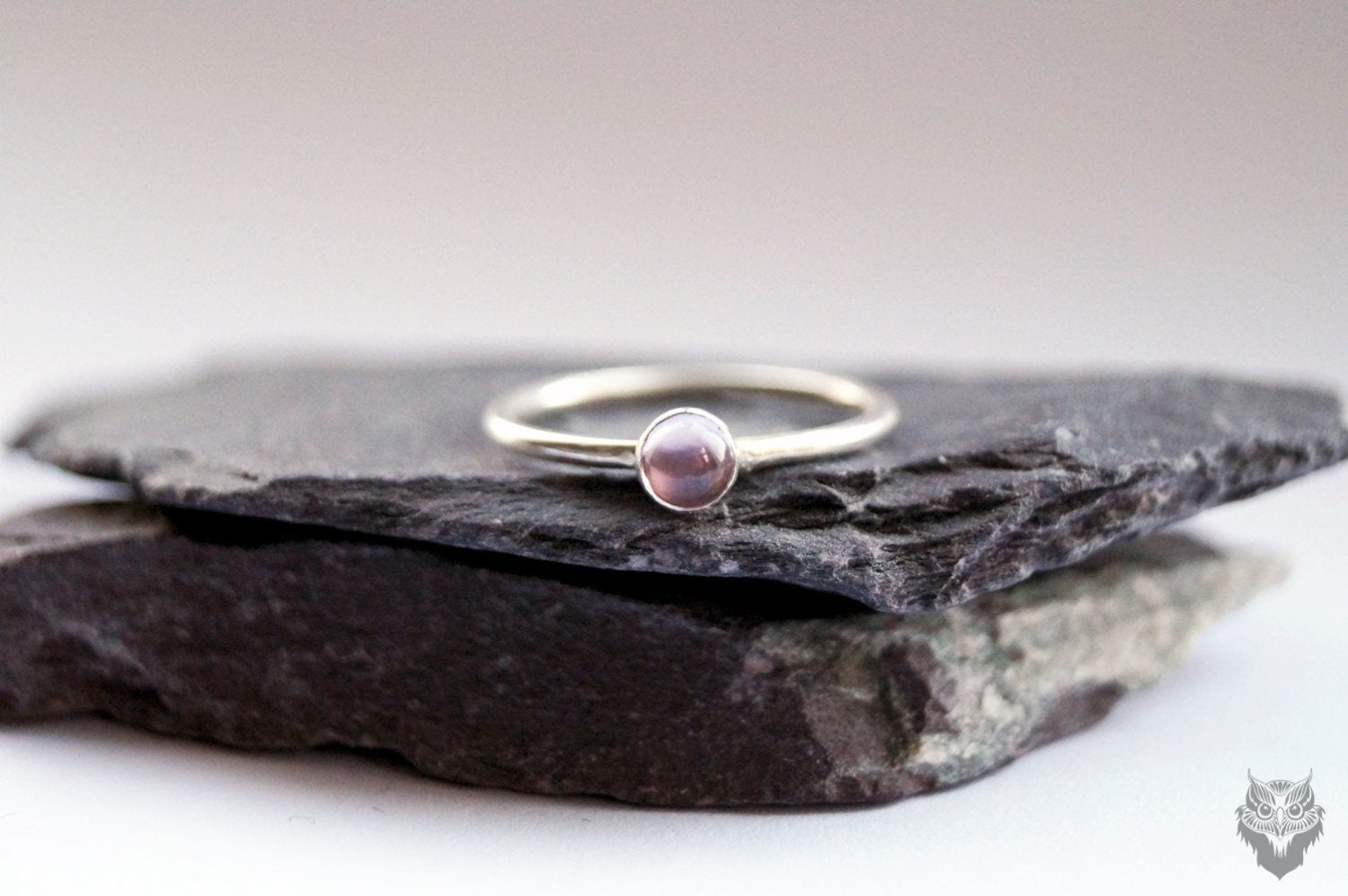 Pink Amethyst Gemstone Recycled Sterling Silver Ring