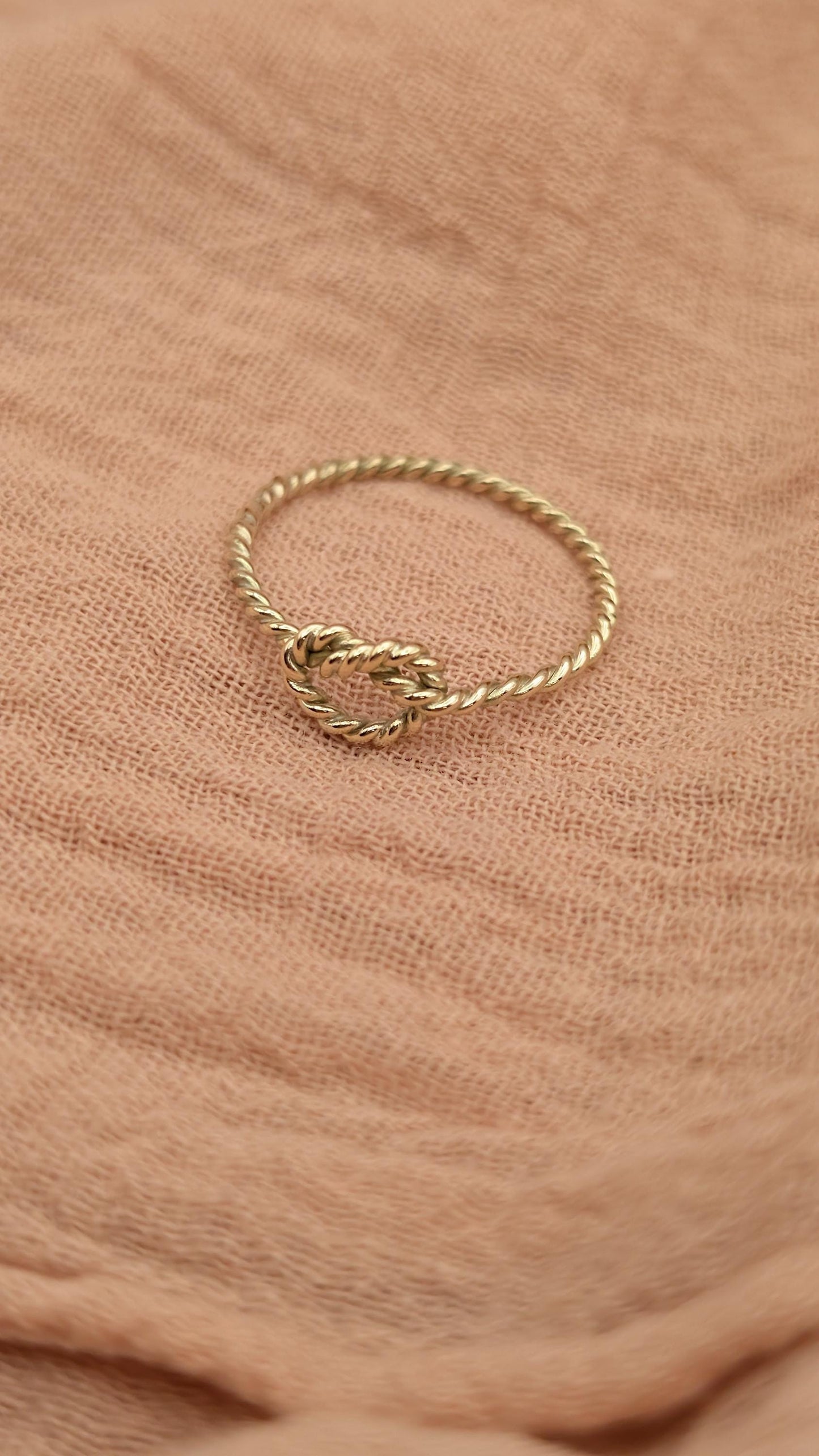 Solid 9ct Gold Rope Knot Infinity Ring ~ Nautical Minimalist Stacking Ring, love, friendship, valentine's day