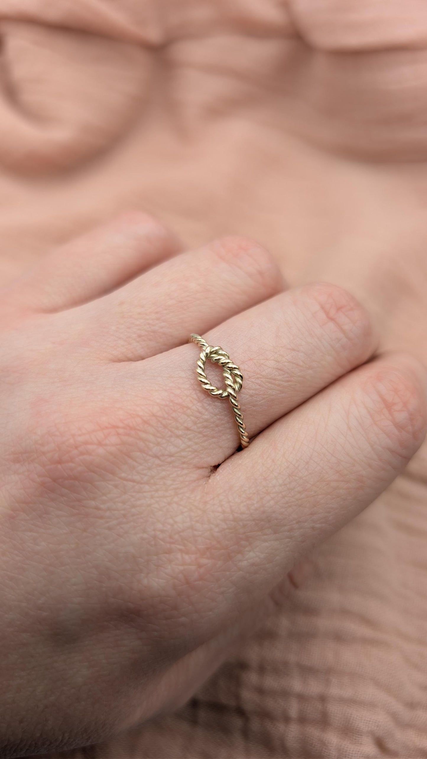 Solid 9ct Gold Rope Knot Infinity Ring ~ Nautical Minimalist Stacking Ring, love, friendship, valentine's day