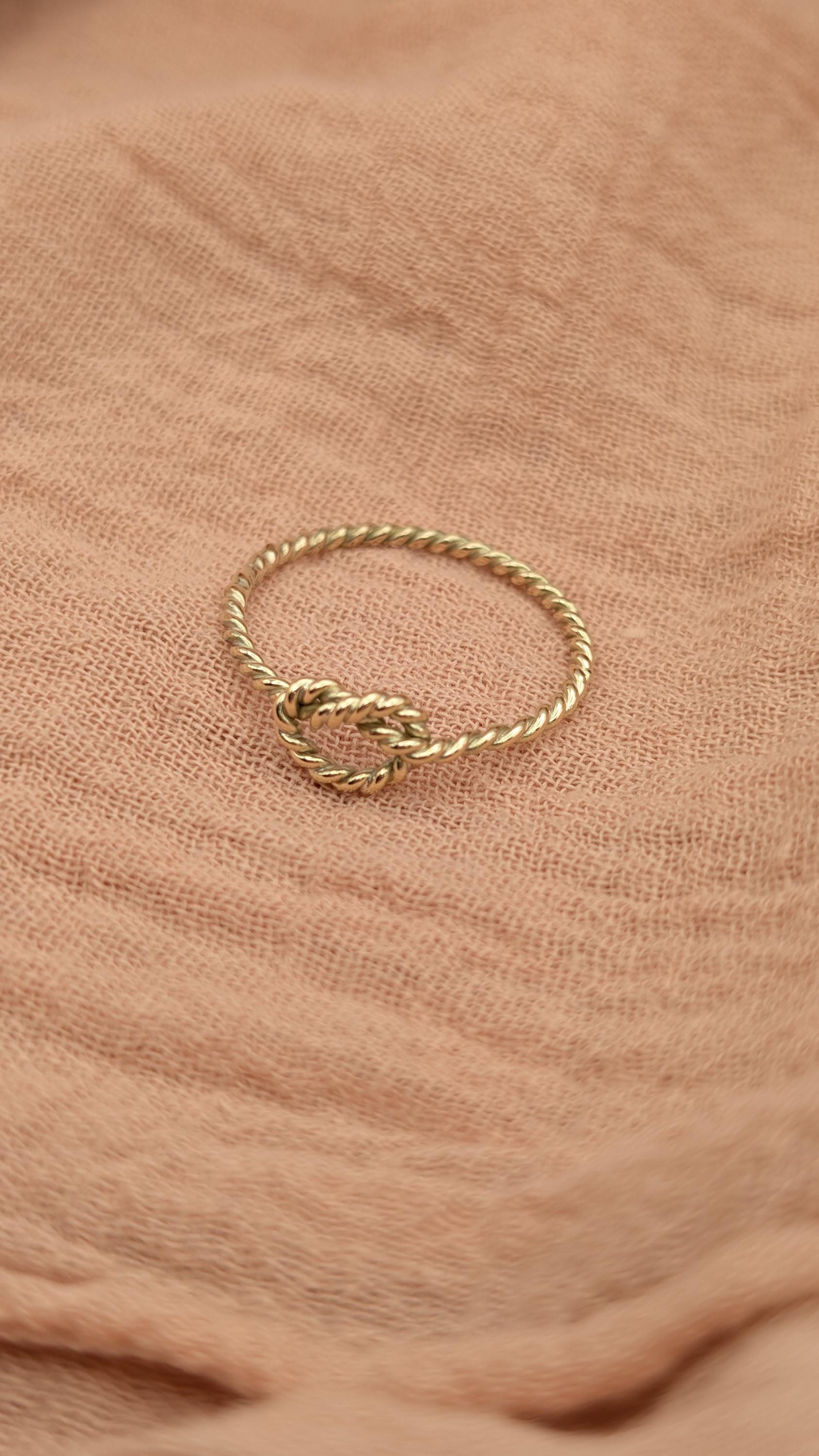 Solid 9ct Gold Rope Knot Infinity Ring ~ Nautical Minimalist Stacking Ring, love, friendship, valentine's day
