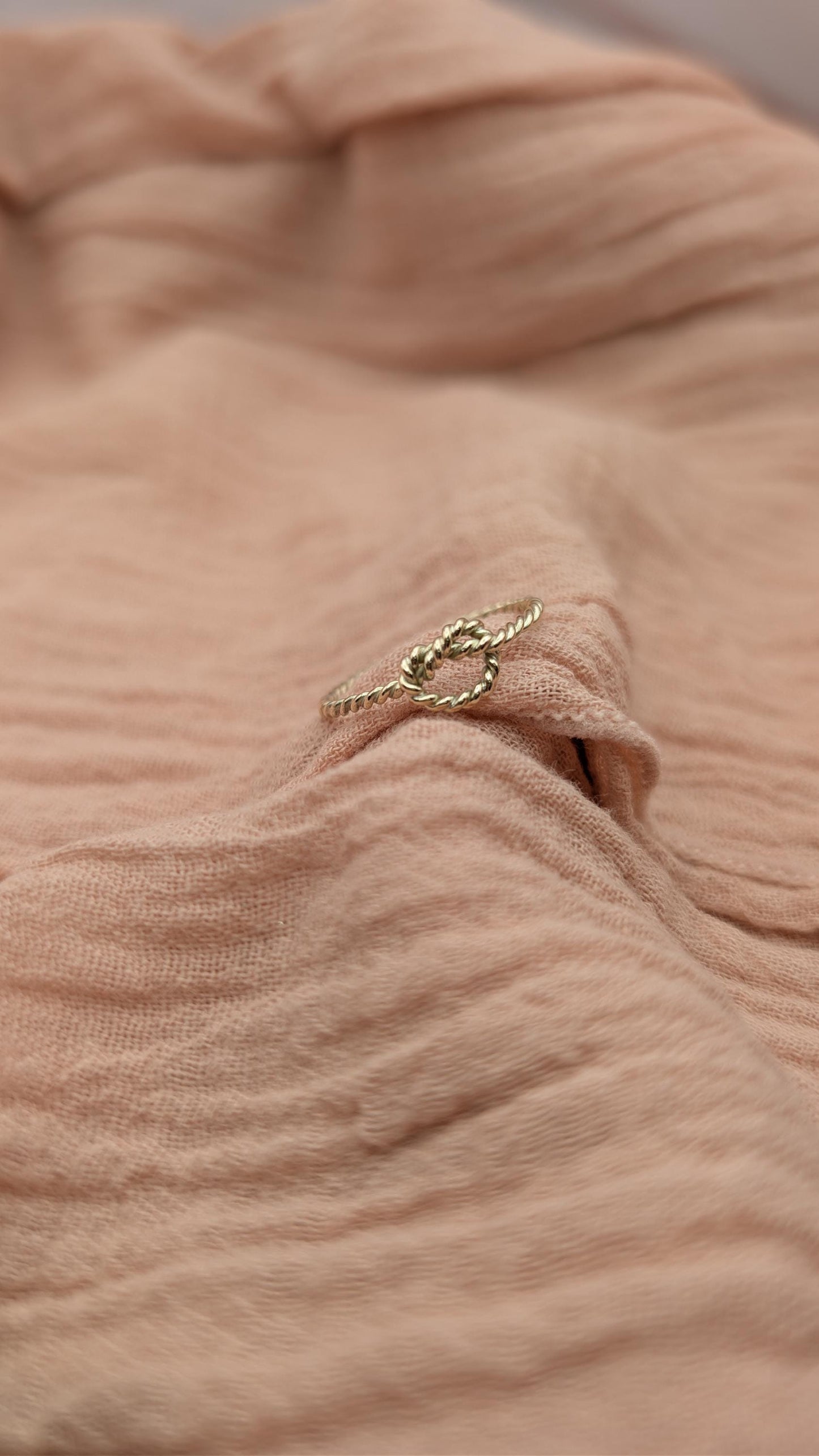 Solid 9ct Gold Rope Knot Infinity Ring ~ Nautical Minimalist Stacking Ring, love, friendship, valentine's day