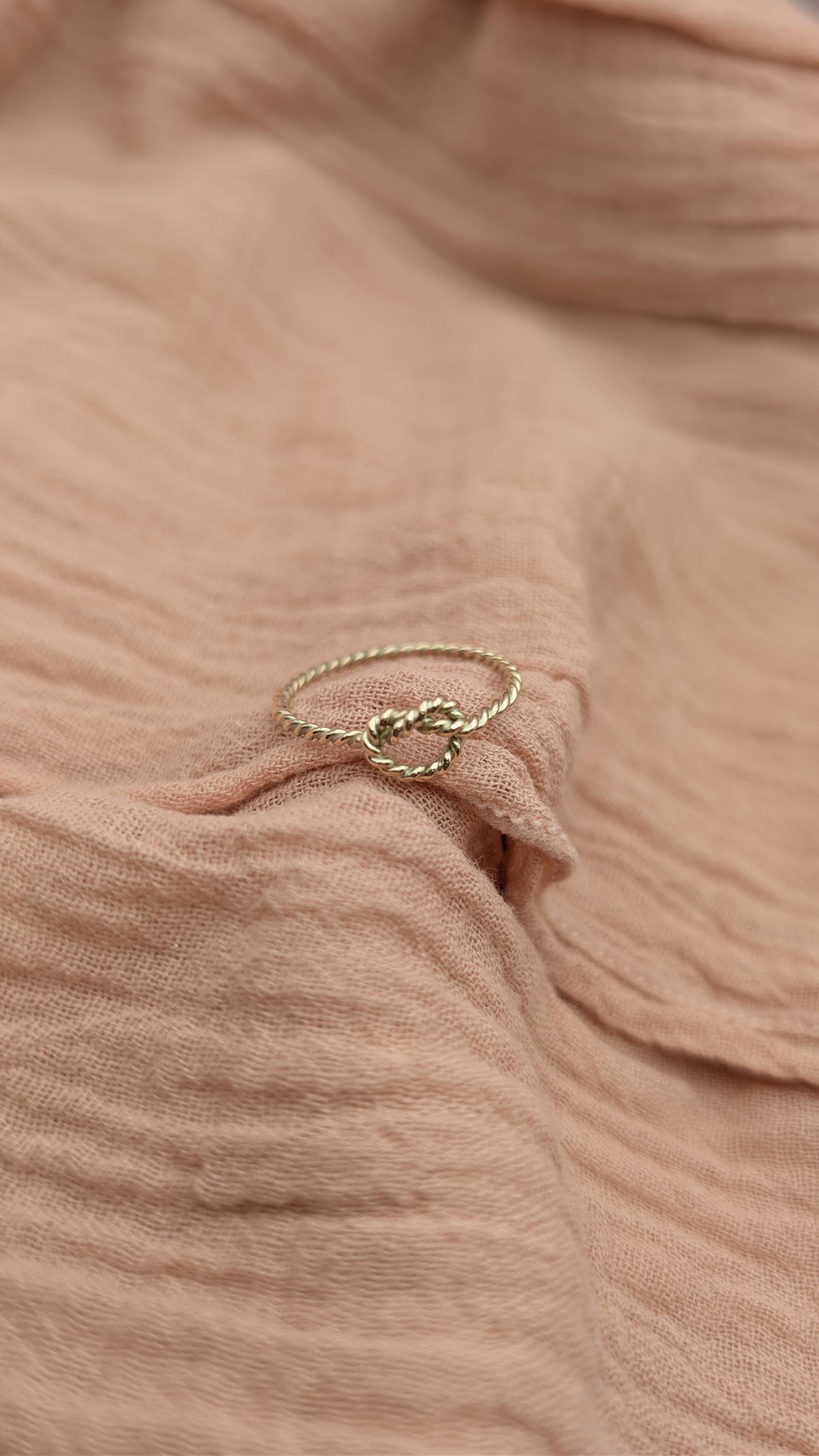 Solid 9ct Gold Rope Knot Infinity Ring ~ Nautical Minimalist Stacking Ring, love, friendship, valentine's day
