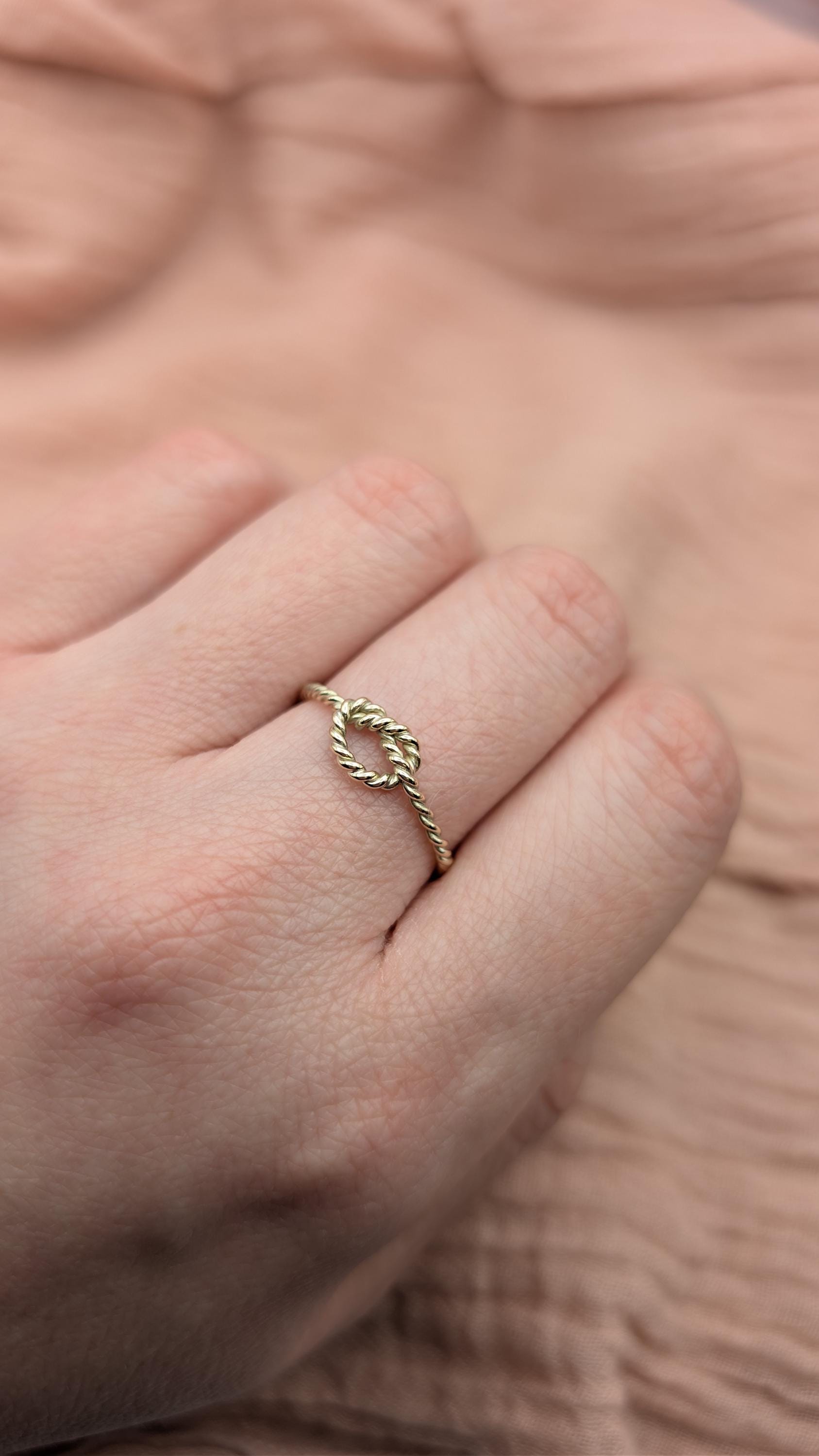 Solid 9ct Gold Rope Knot Infinity Ring ~ Nautical Minimalist Stacking Ring, love, friendship, valentine's day