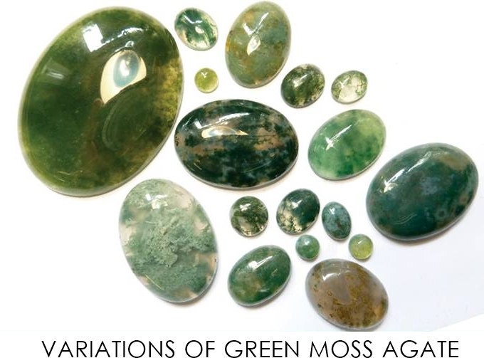 Green Moss Agate Wide Sterling Silver Ring