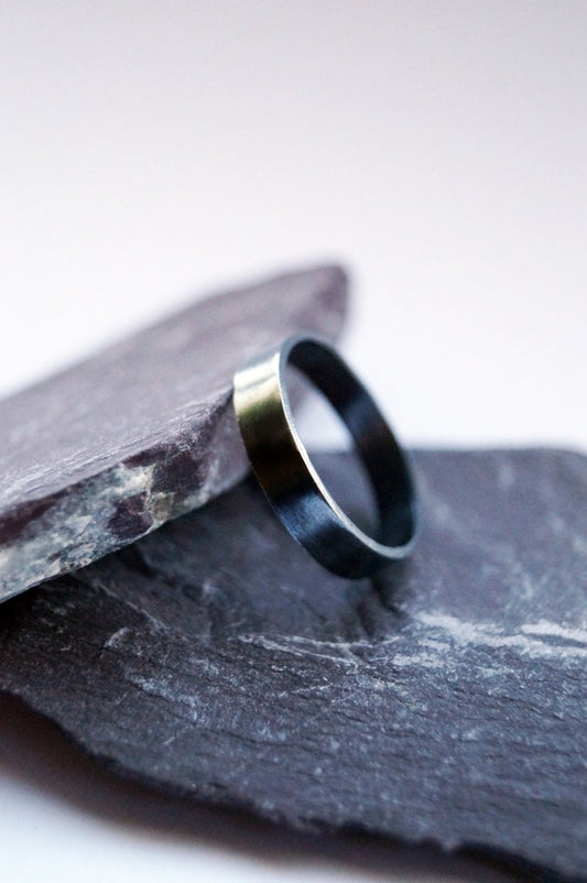 Recycled Sterling Silver Band ~ ring, oxidised, statement, simple