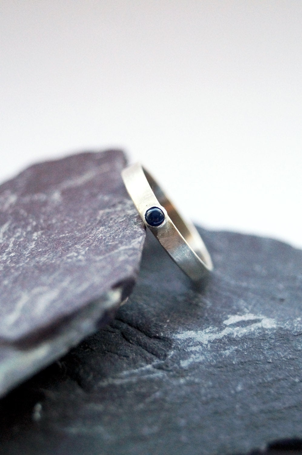 Lapis Lazuli Gemstone Band Recycled Sterling Silver Ring