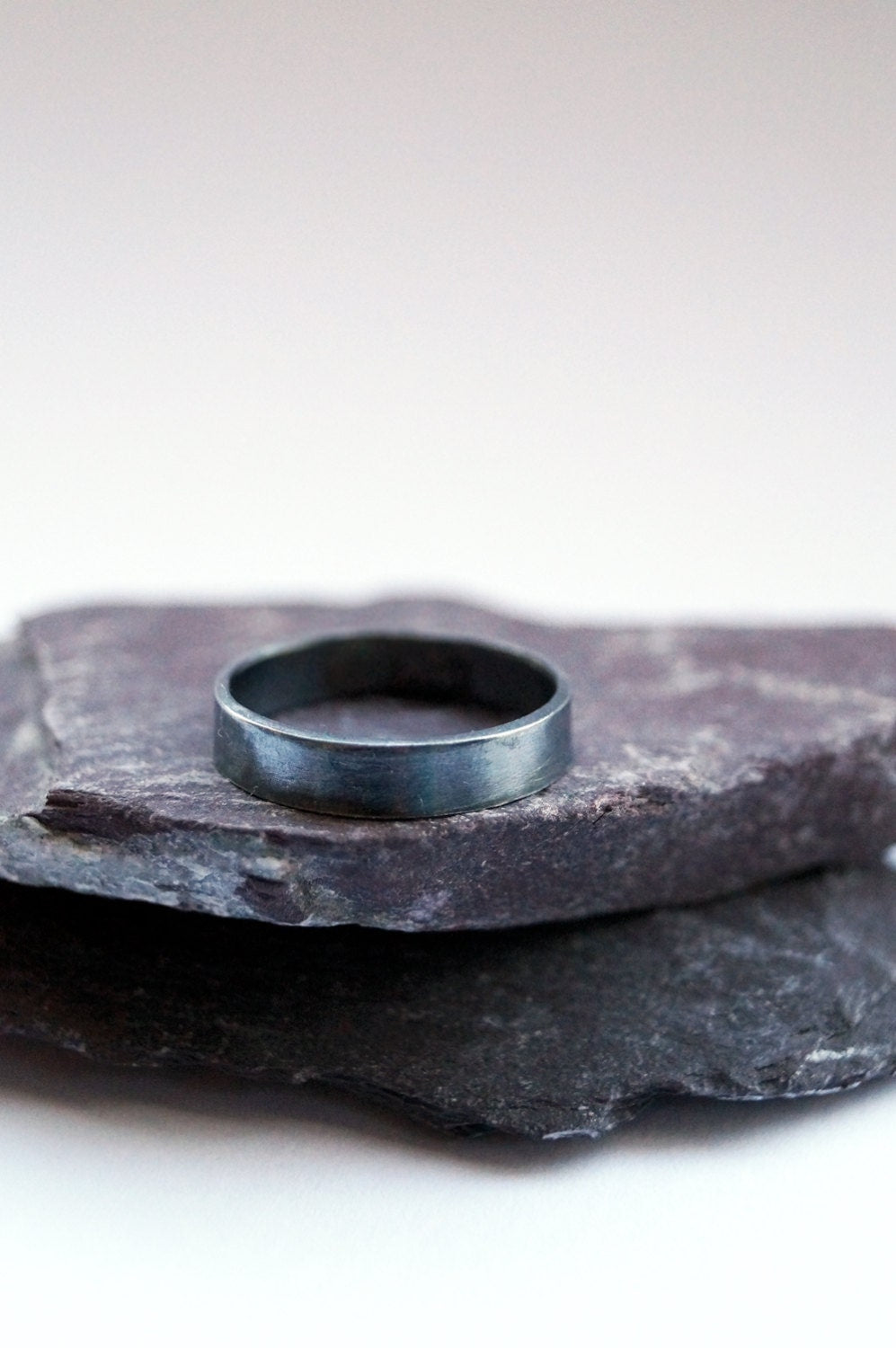 Recycled Sterling Silver Band ~ ring, oxidised, statement, simple
