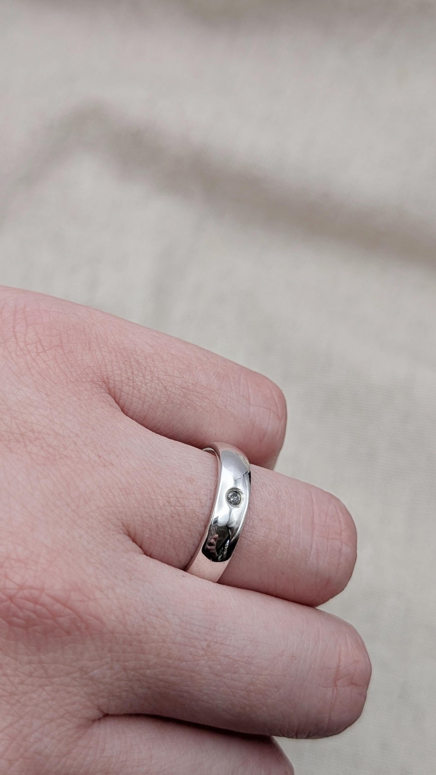 Personalised Salt & Pepper Diamond Sterling Silver Ring ~ alternative wedding band, engagement ring, engraved, chunky band
