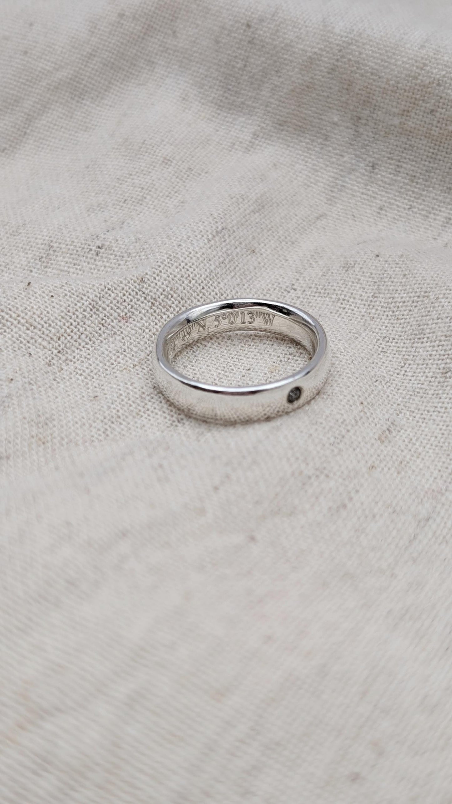 Personalised Salt & Pepper Diamond Sterling Silver Ring ~ alternative wedding band, engagement ring, engraved, chunky band
