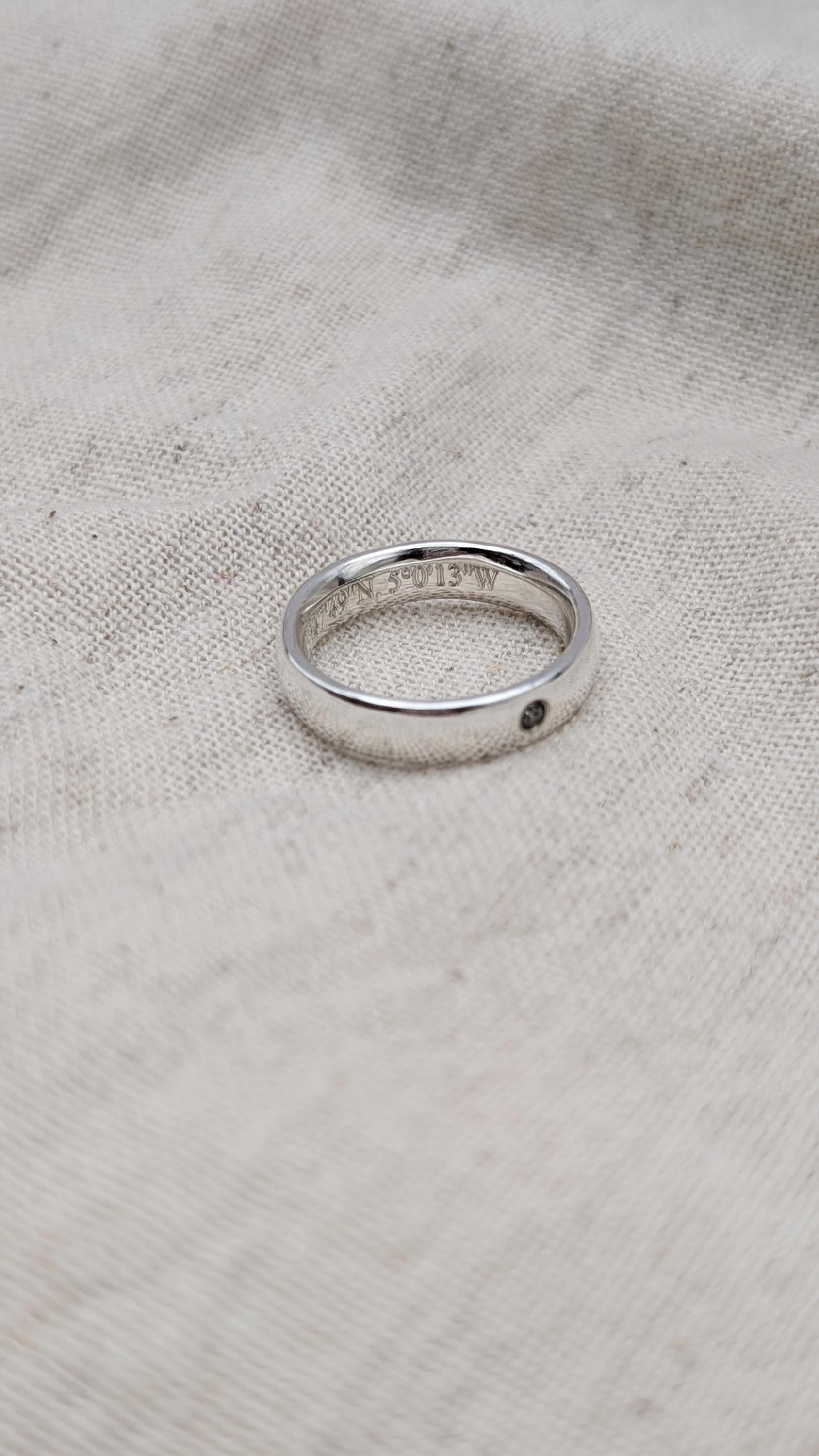 Personalised Salt & Pepper Diamond Sterling Silver Ring ~ alternative wedding band, engagement ring, engraved, chunky band