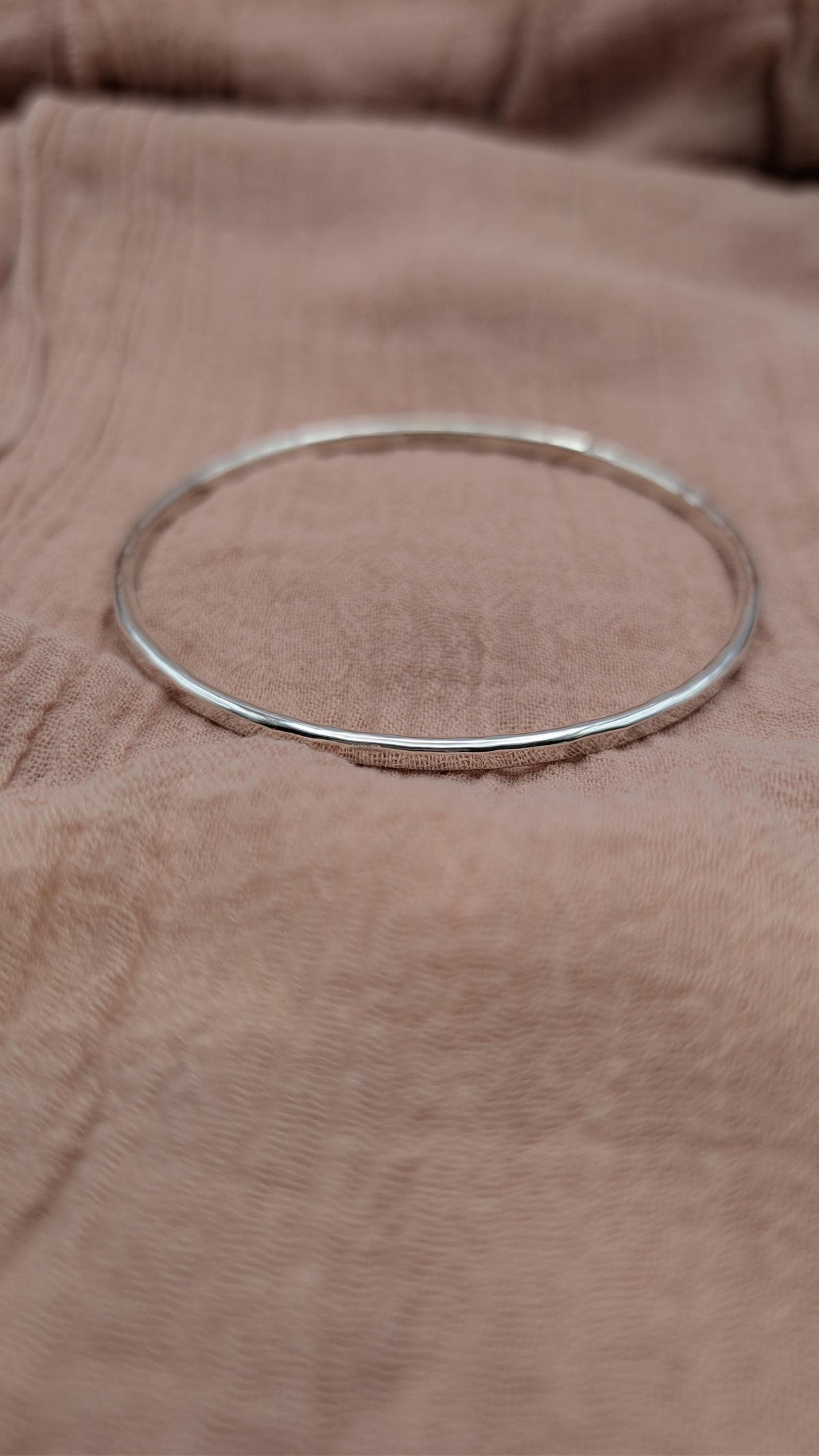 Sterling Silver Hammered Bangle, Fully Hallmarked - solid silver, stacking bangle