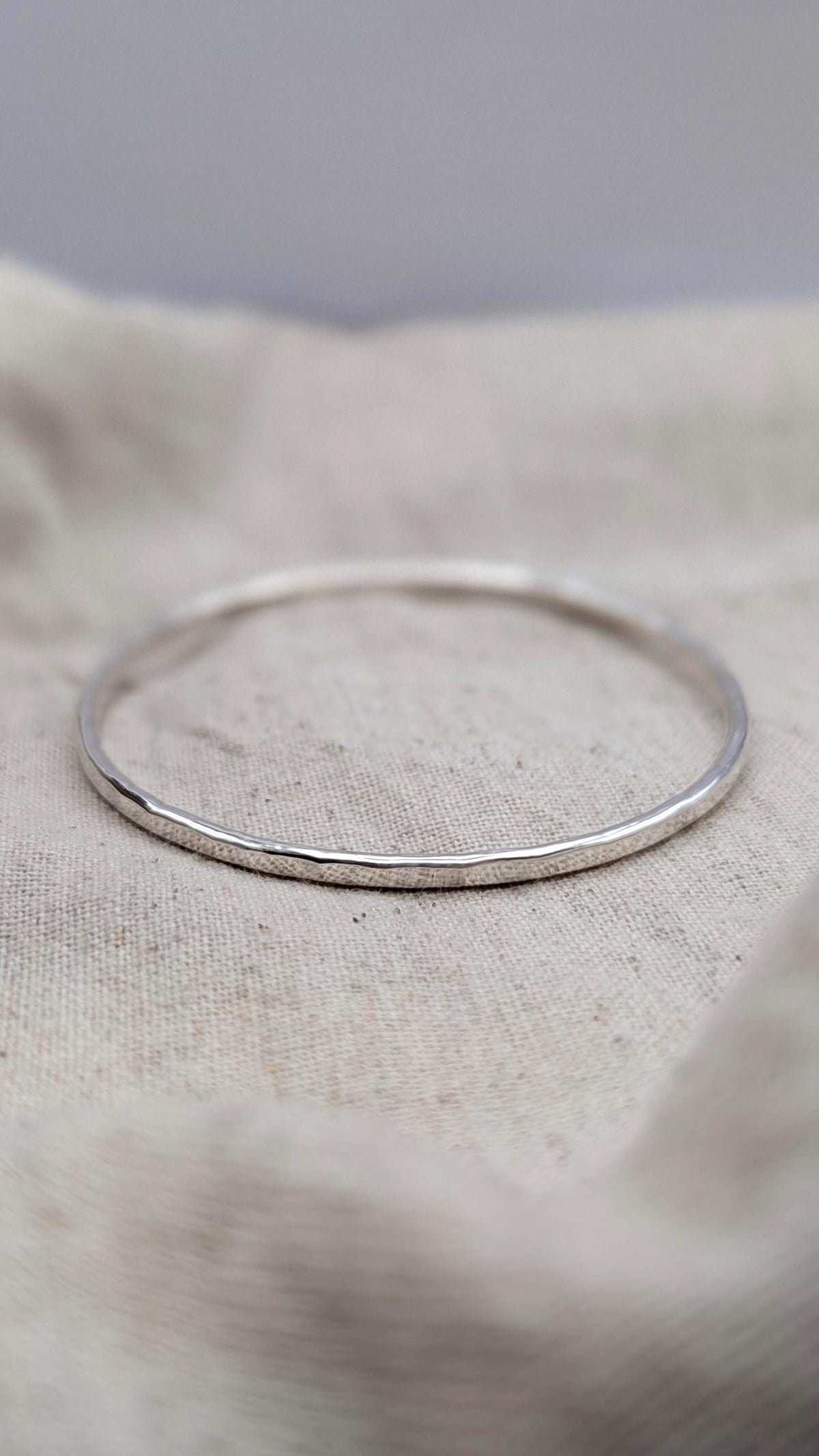Sterling Silver Hammered Bangle, Fully Hallmarked - solid silver, stacking bangle