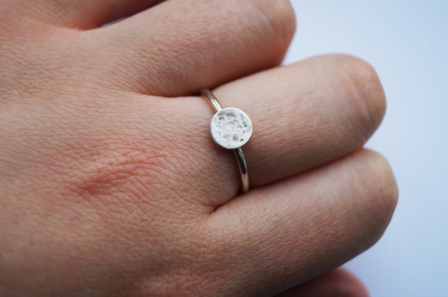 Little Moon Sterling Silver Ring ~ statement ring, moon, lunar, astronomy, stackable, science, recycled