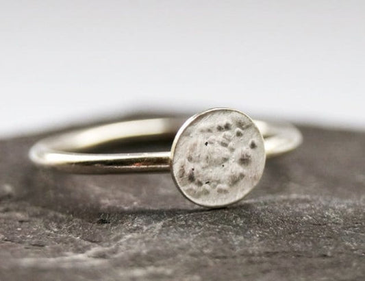 Little Moon Sterling Silver Ring ~ statement ring, moon, lunar, astronomy, stackable, science, recycled
