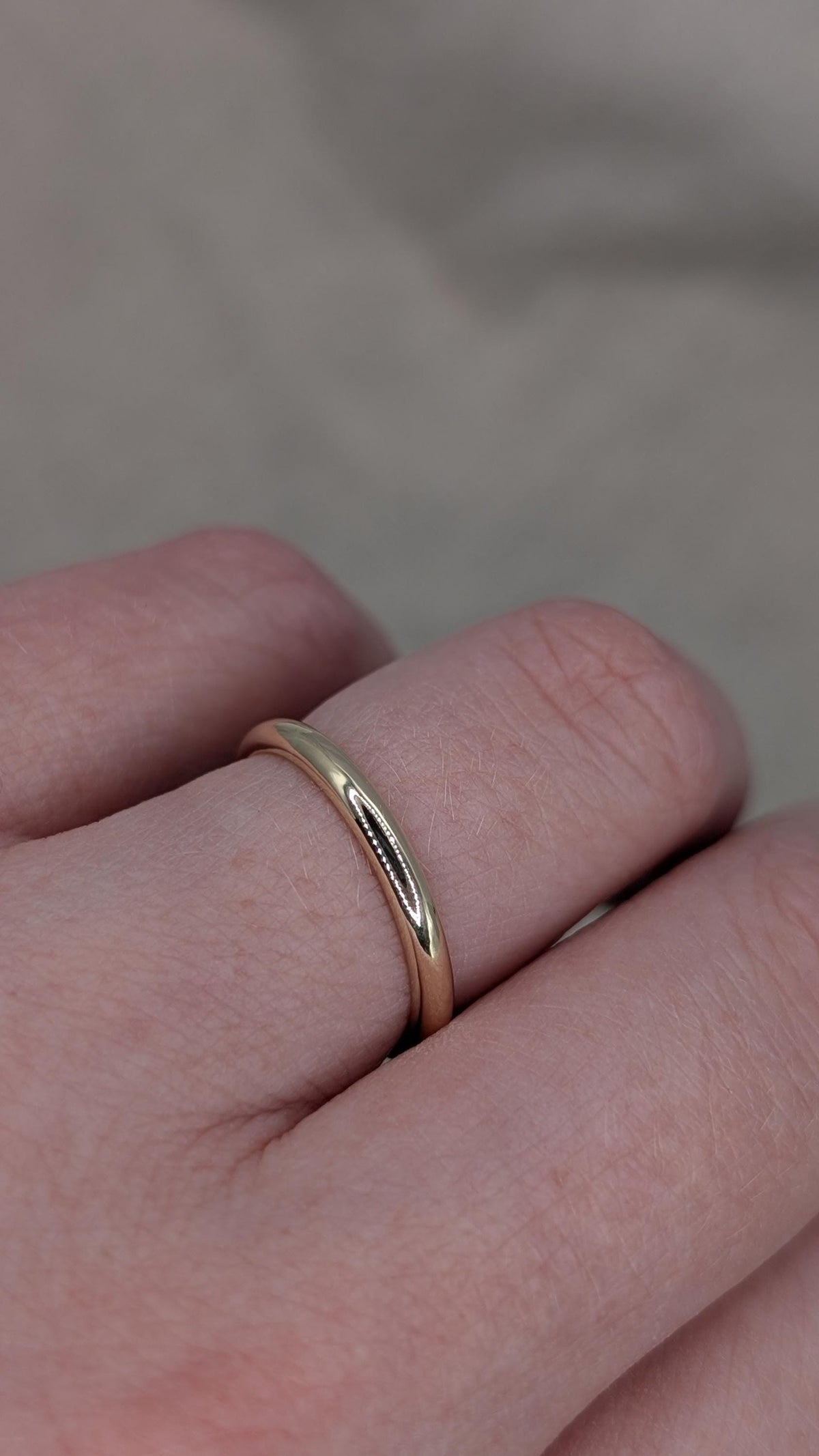 Solid D-Shape Band, 9ct Recycled Gold Ring, Wedding Band