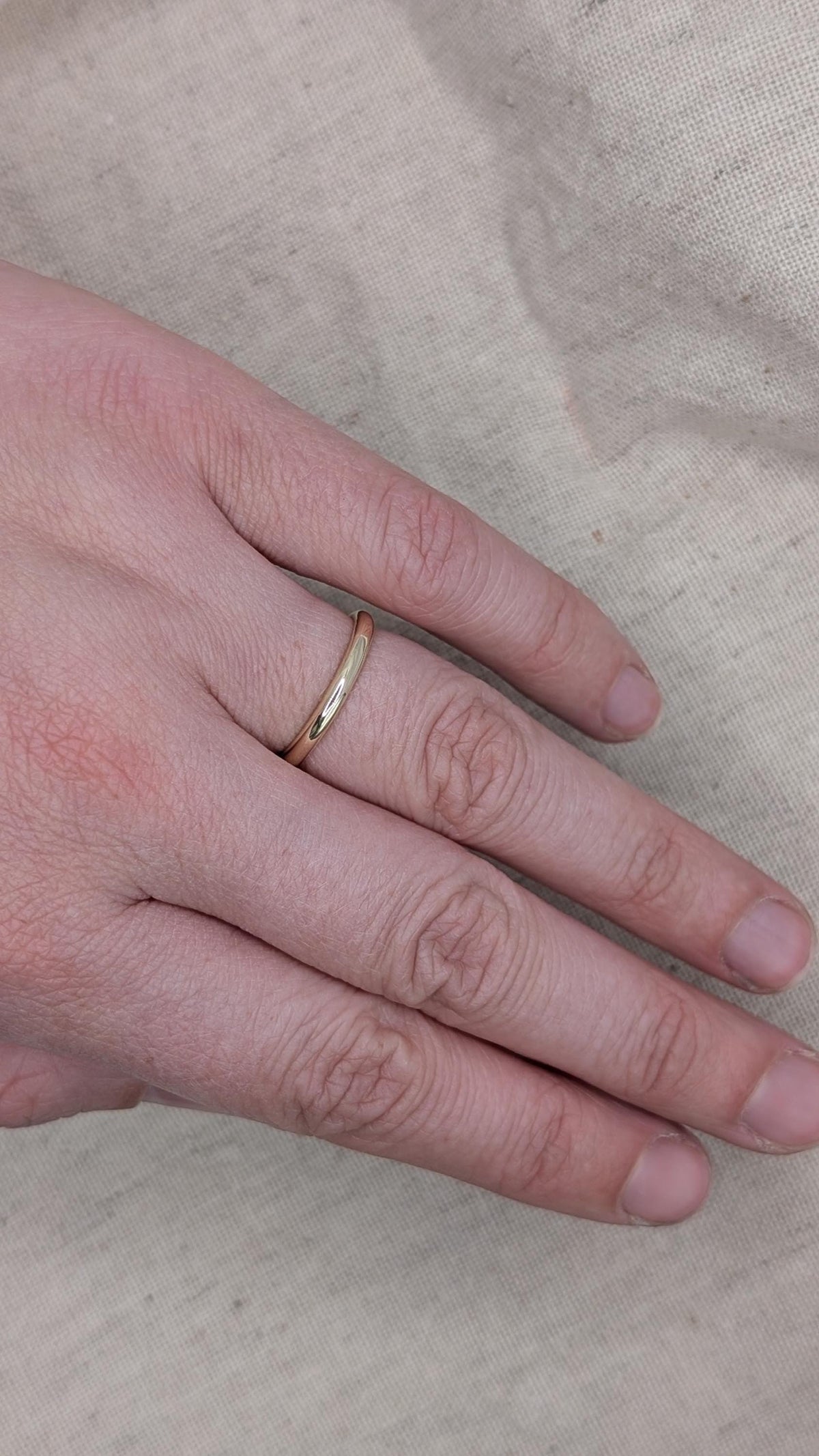 Solid D-Shape Band, 9ct Recycled Gold Ring, Wedding Band