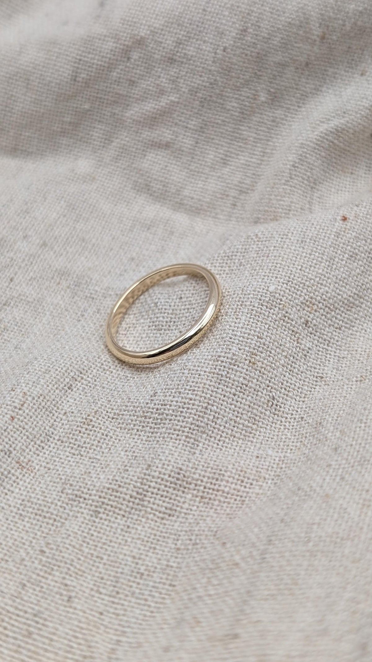 Solid D-Shape Band, 9ct Recycled Gold Ring, Wedding Band