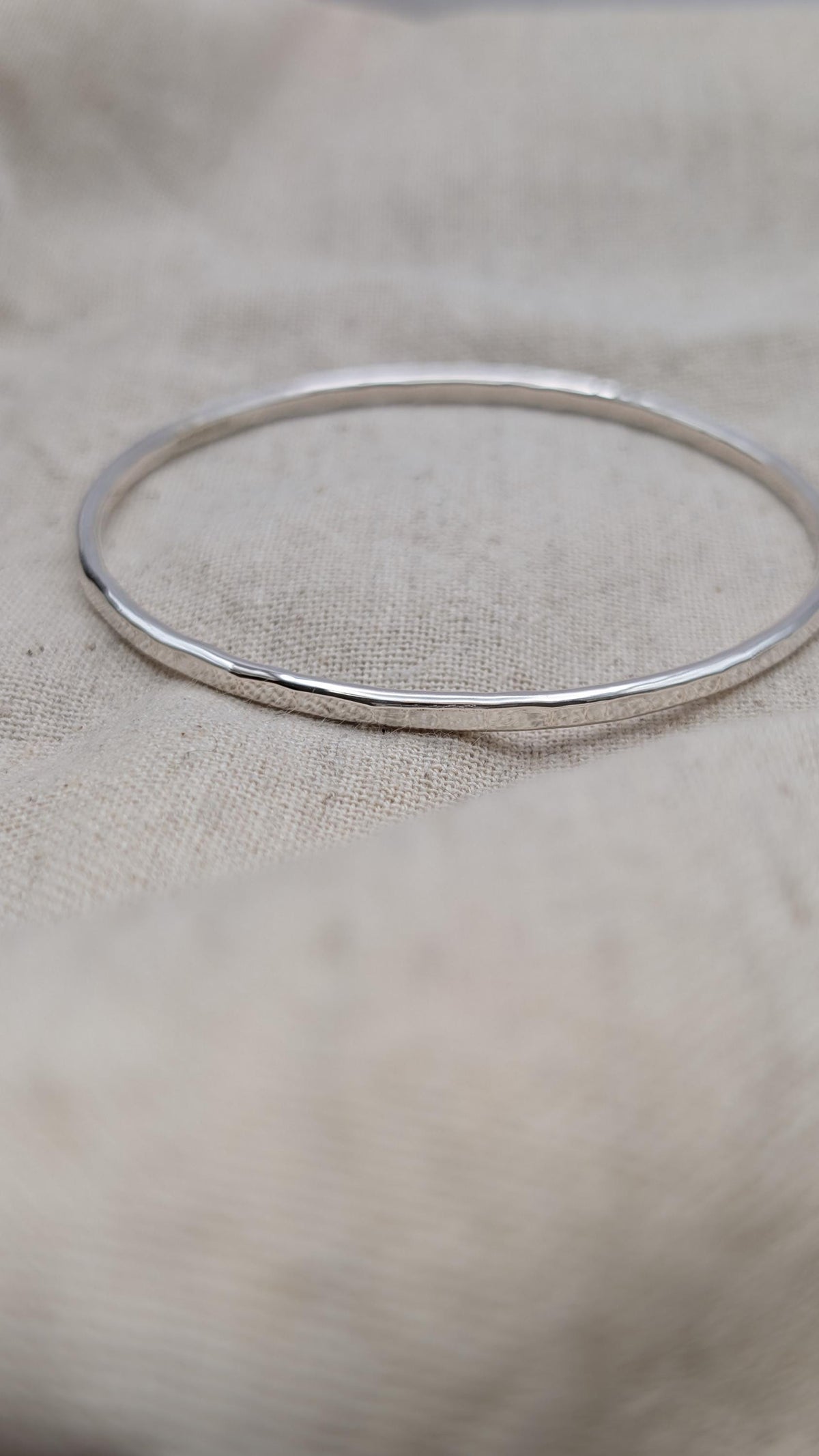Sterling Silver Hammered Bangle, Fully Hallmarked - solid silver, stacking bangle