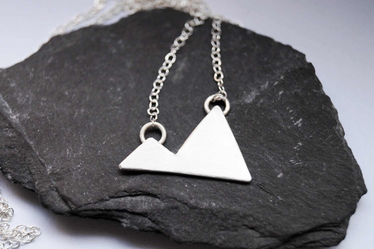 Two Little Mountains Sterling Silver Necklace